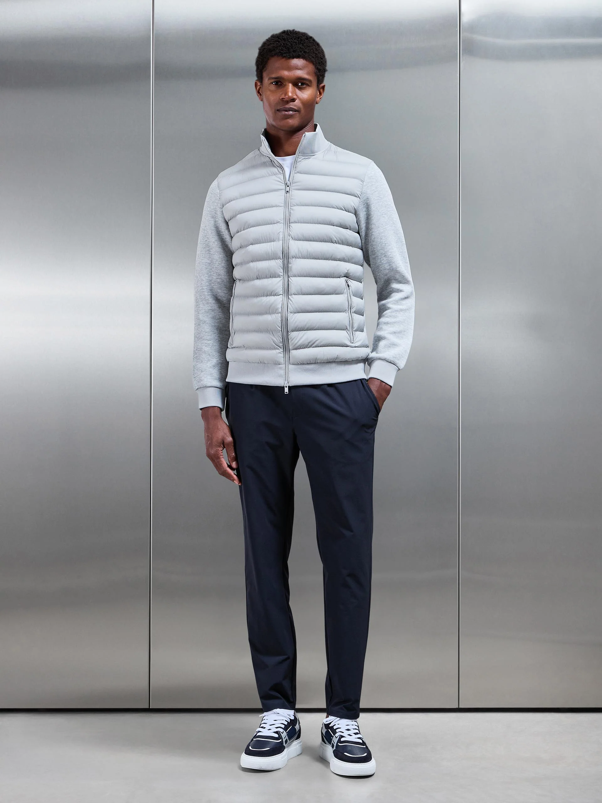 Technical Stretch Chino Trouser in Navy - Image 3