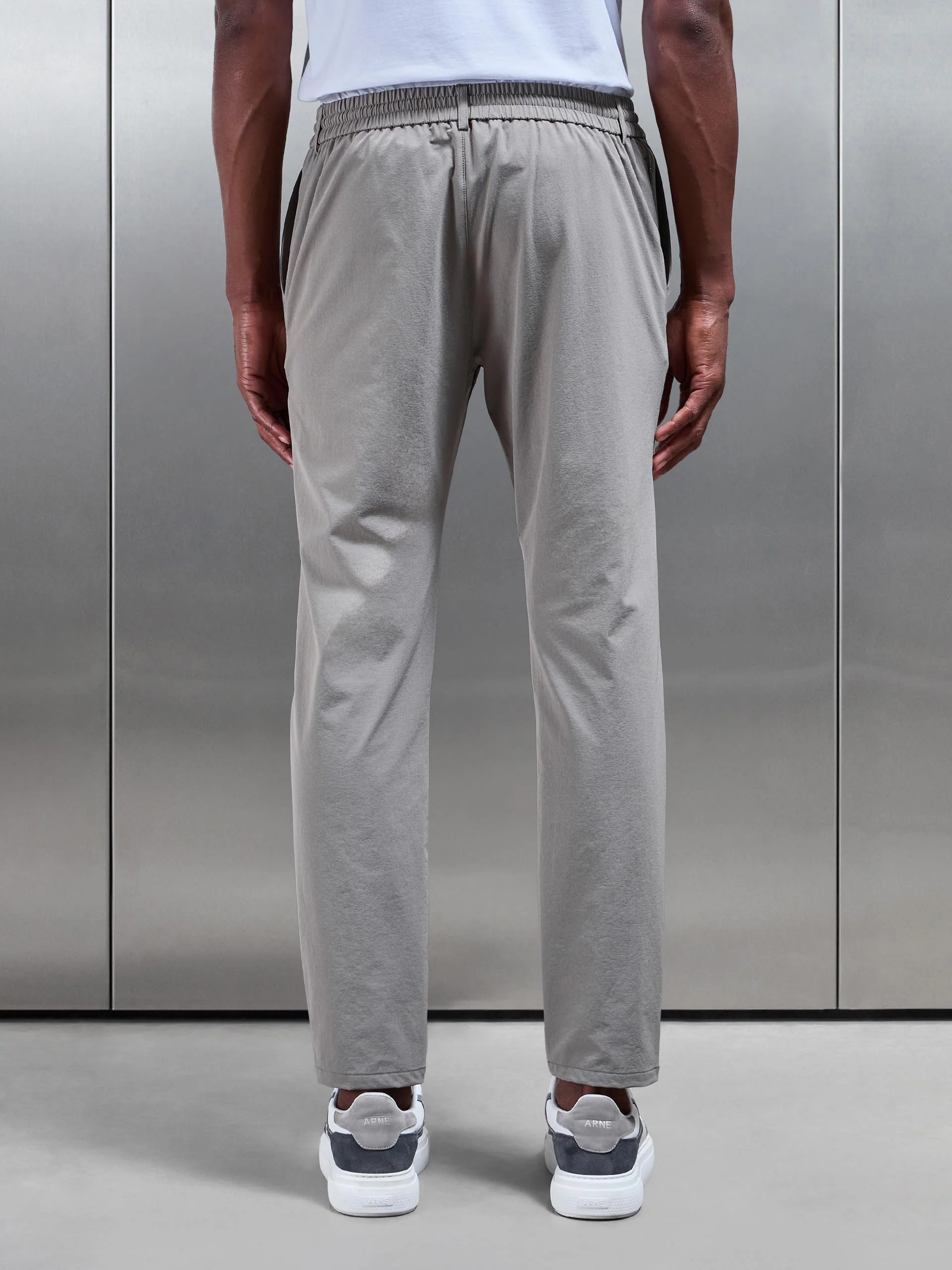 Technical Stretch Chino Trouser in Taupe - Image 4