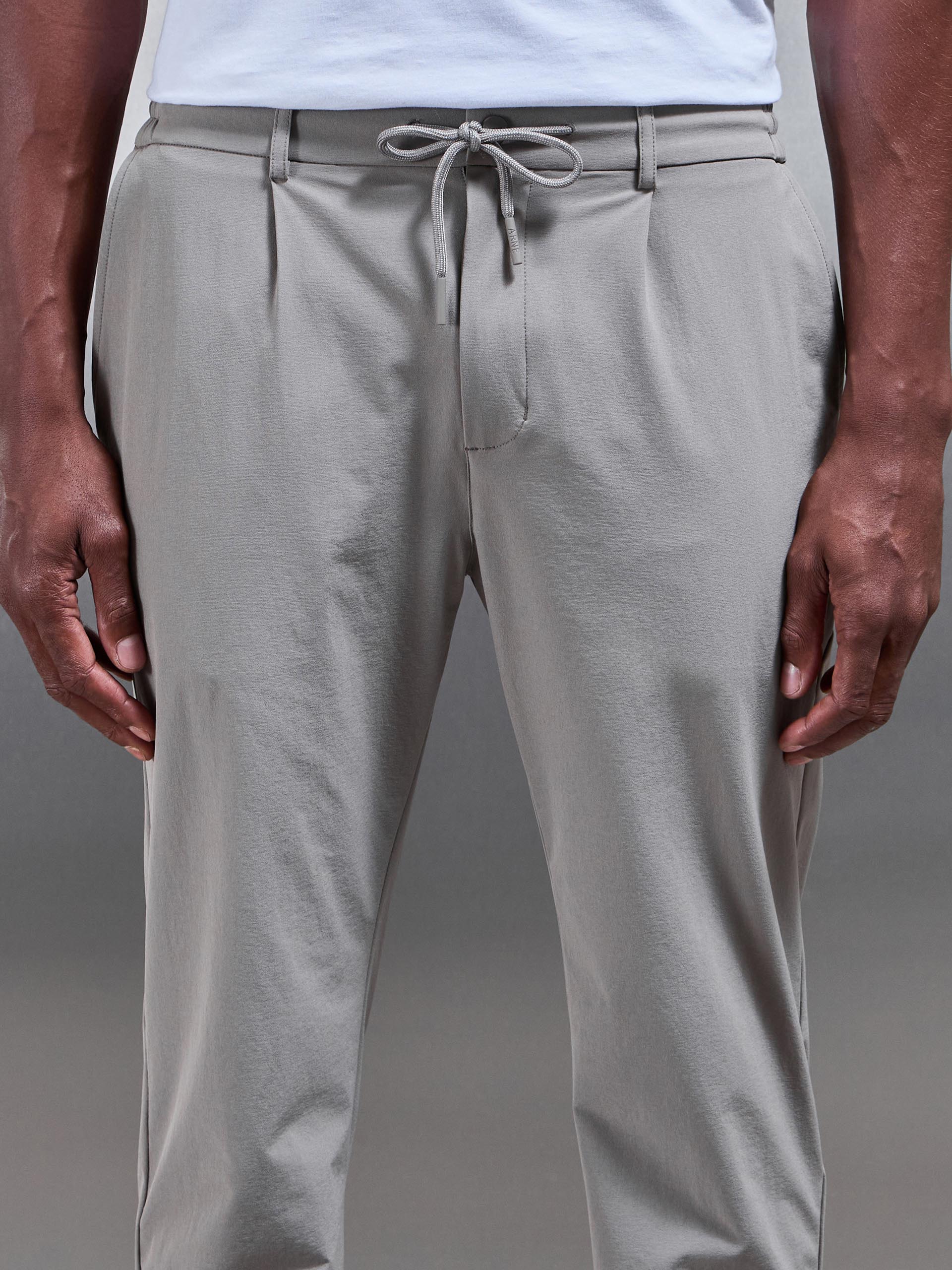 Technical Stretch Chino Trouser in Taupe - Image 5