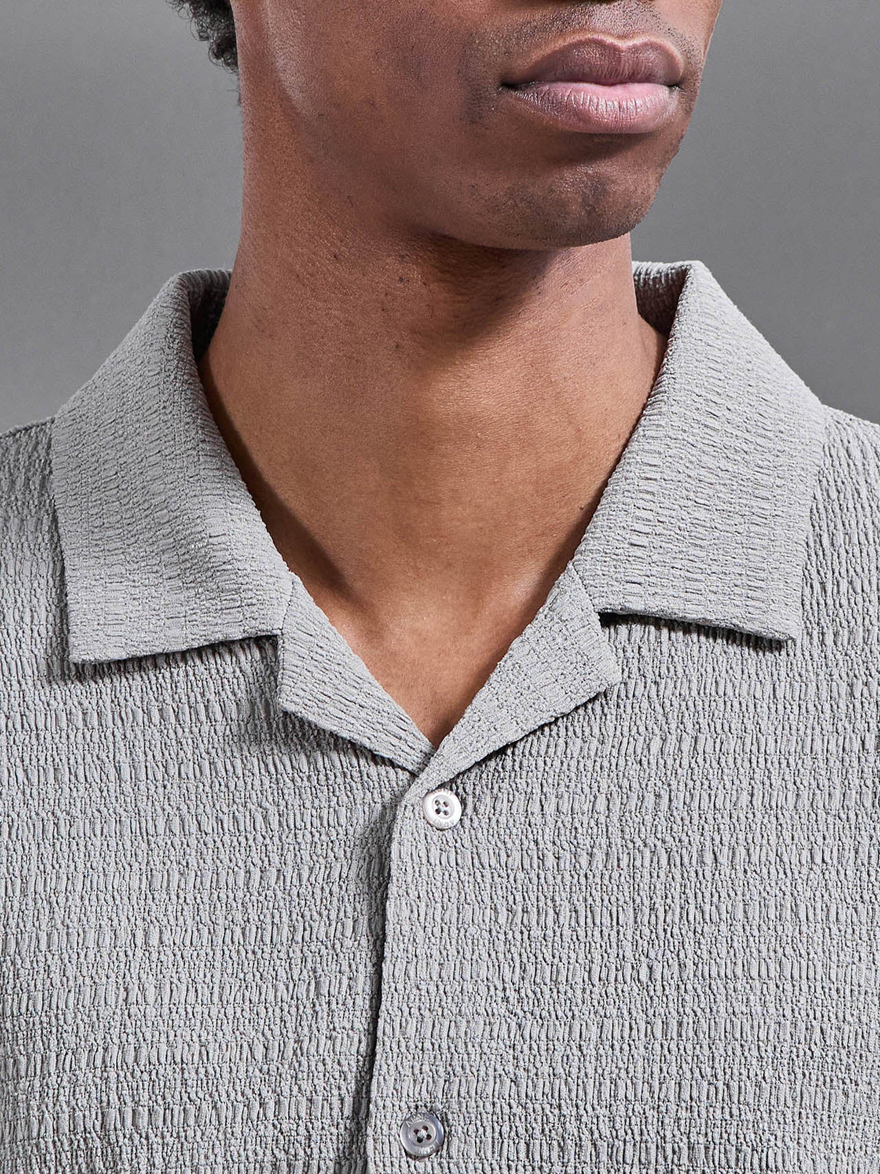 To The Beach Revere Collar Shirt in Stone - Image 4