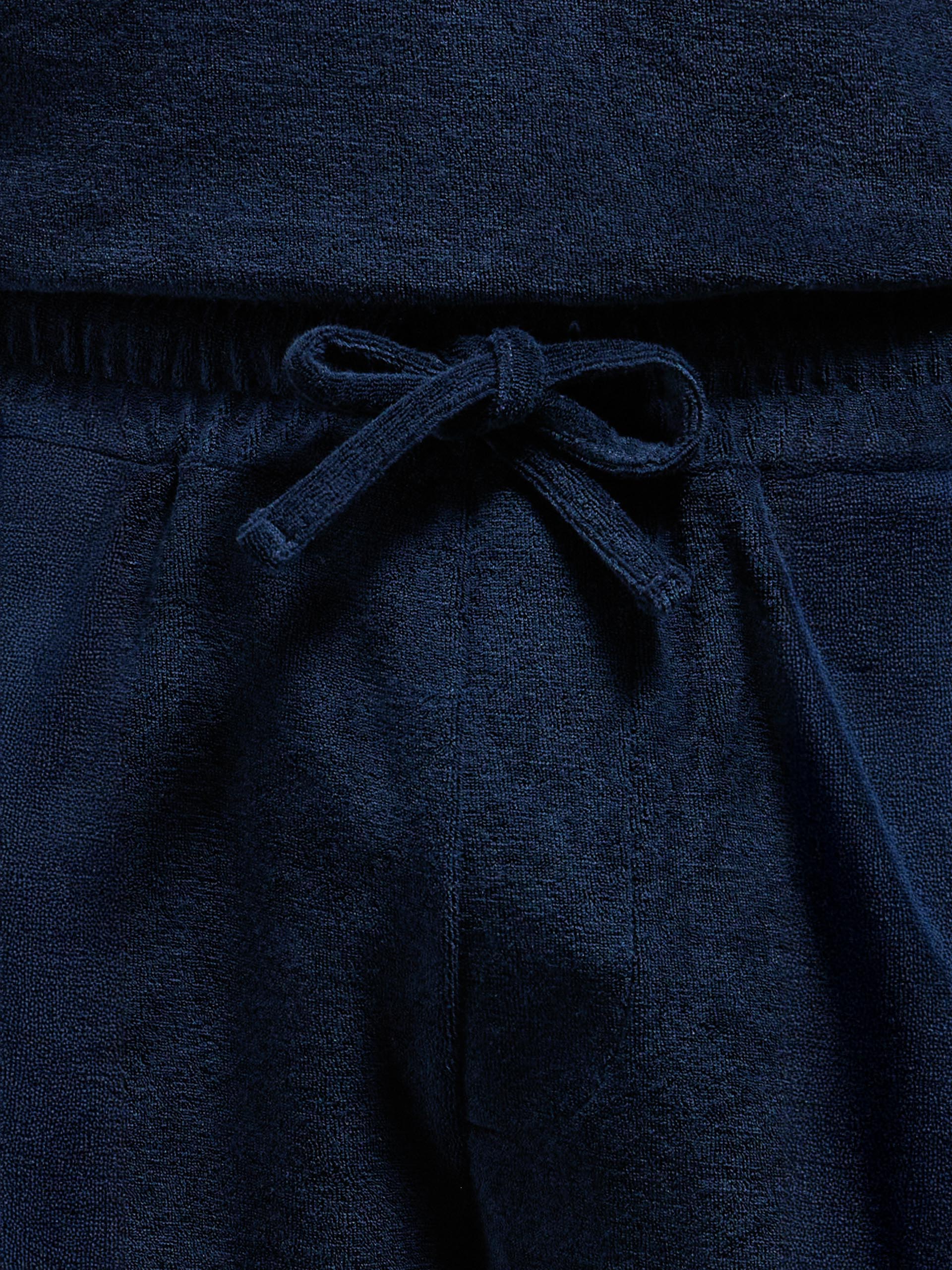 Towelling Short in Navy - Image 5