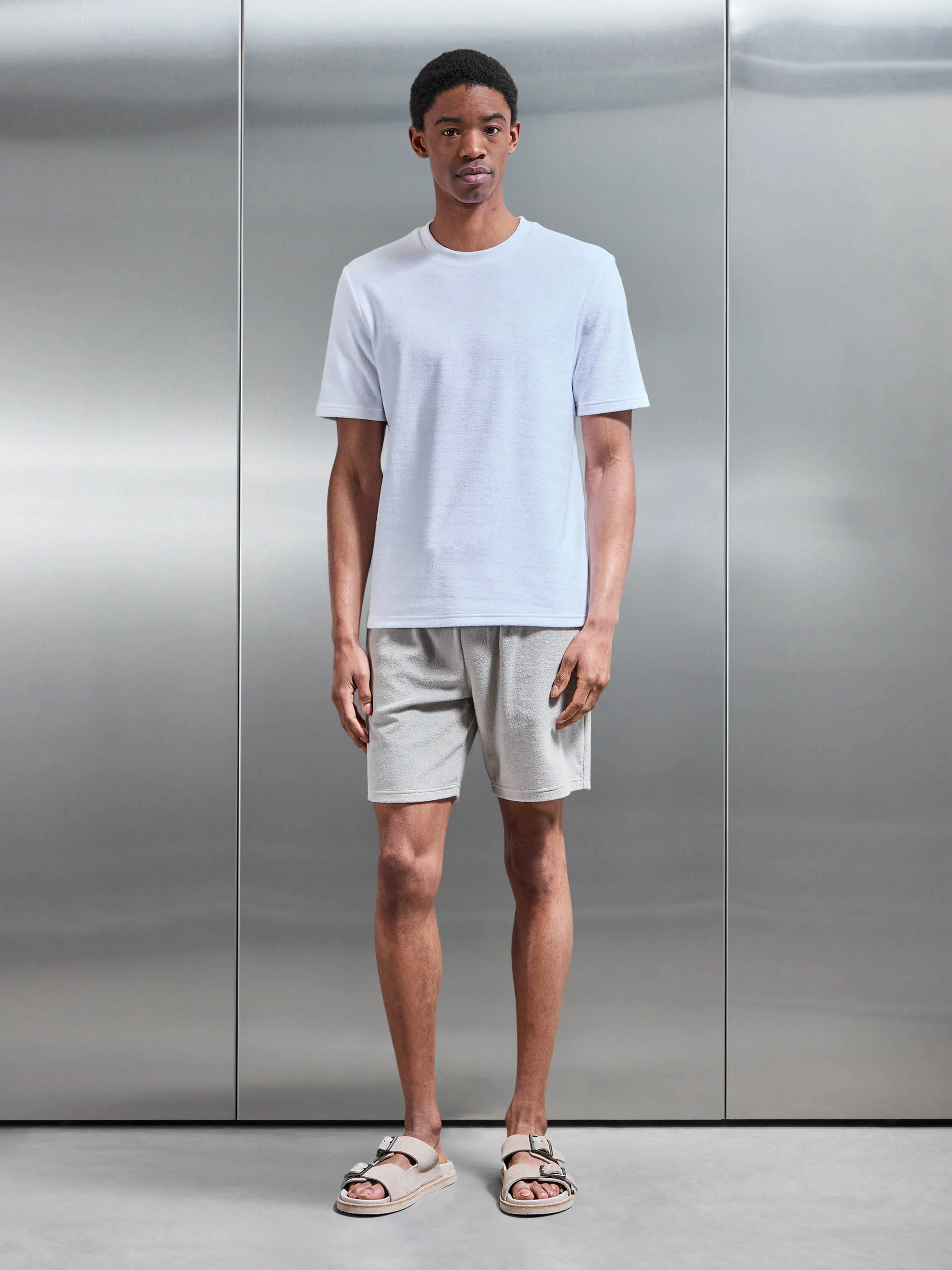 Towelling T-Shirt in White - Image 2