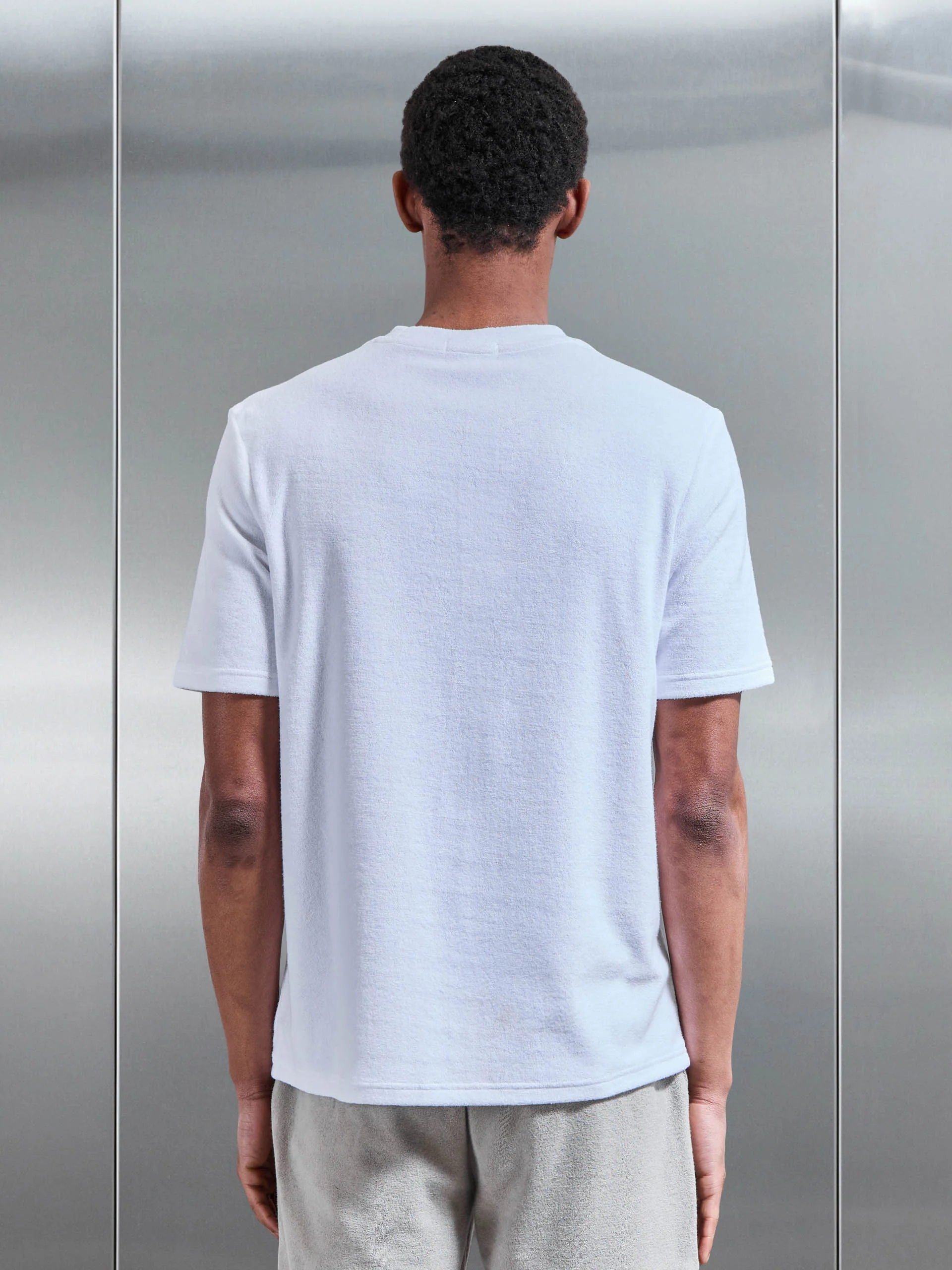 Towelling T-Shirt in White - Image 3