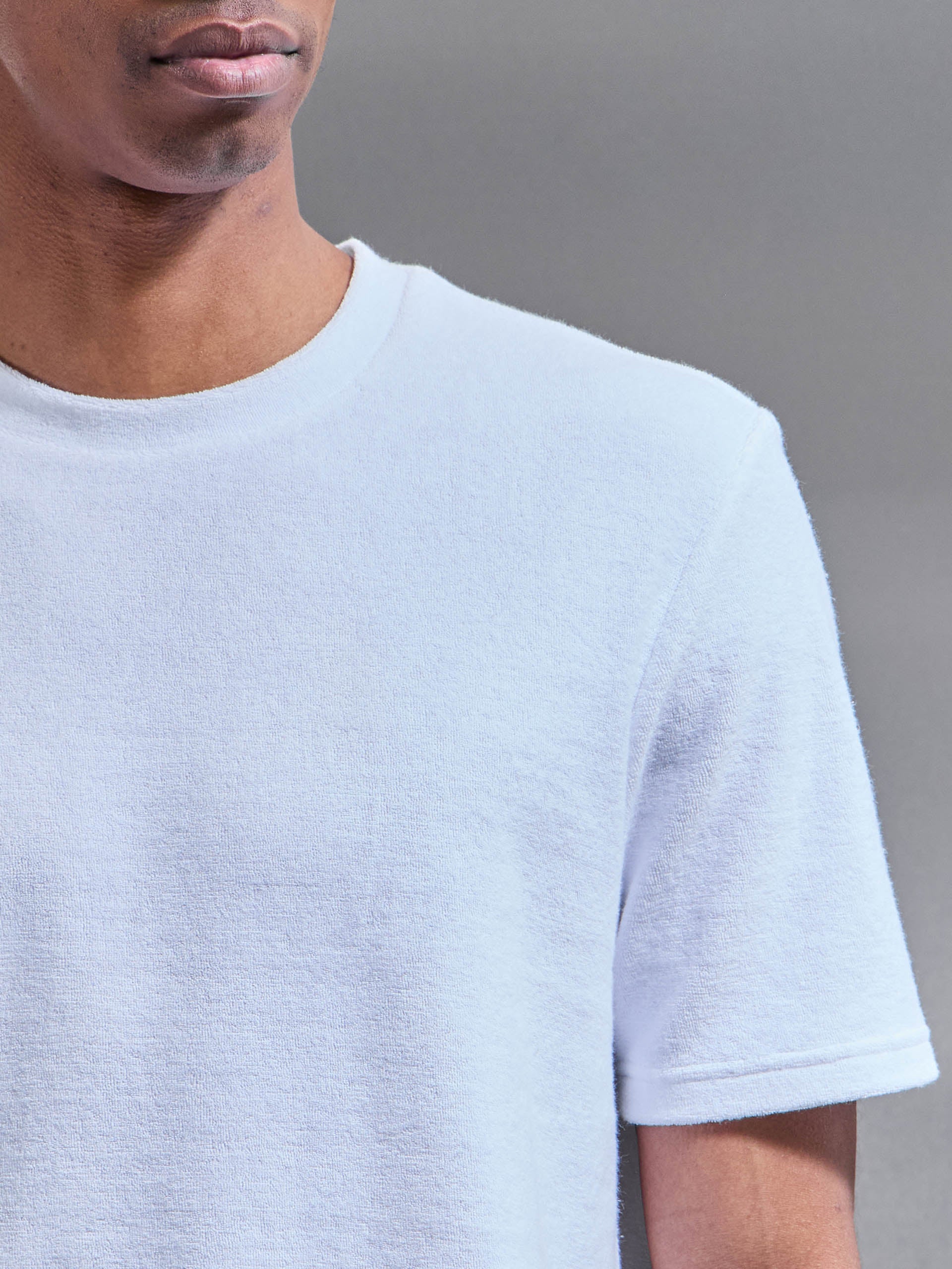 Towelling T-Shirt in White - Image 4