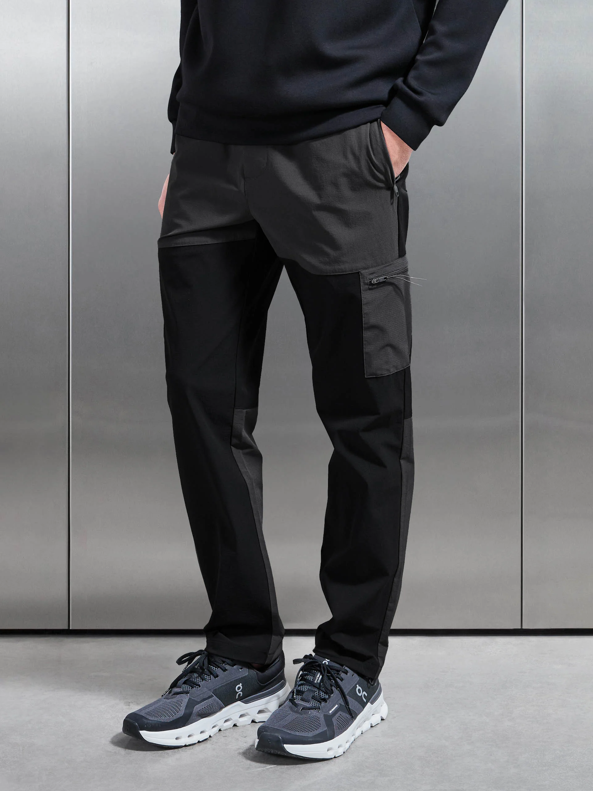 Trail Colour Block Cargo Pant in Black - Image 3