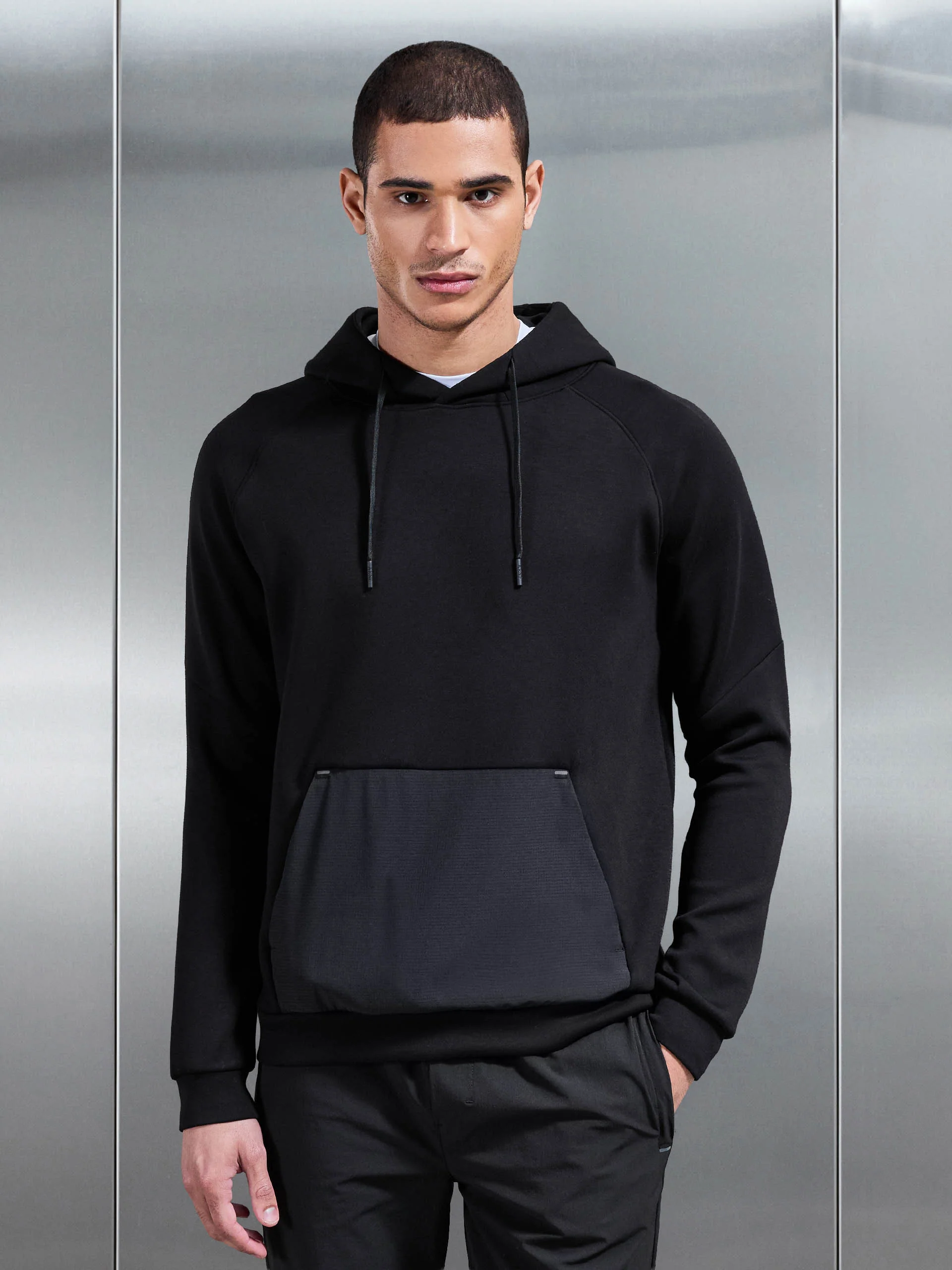 Trail Hybrid Hoodie in Black - Image 3