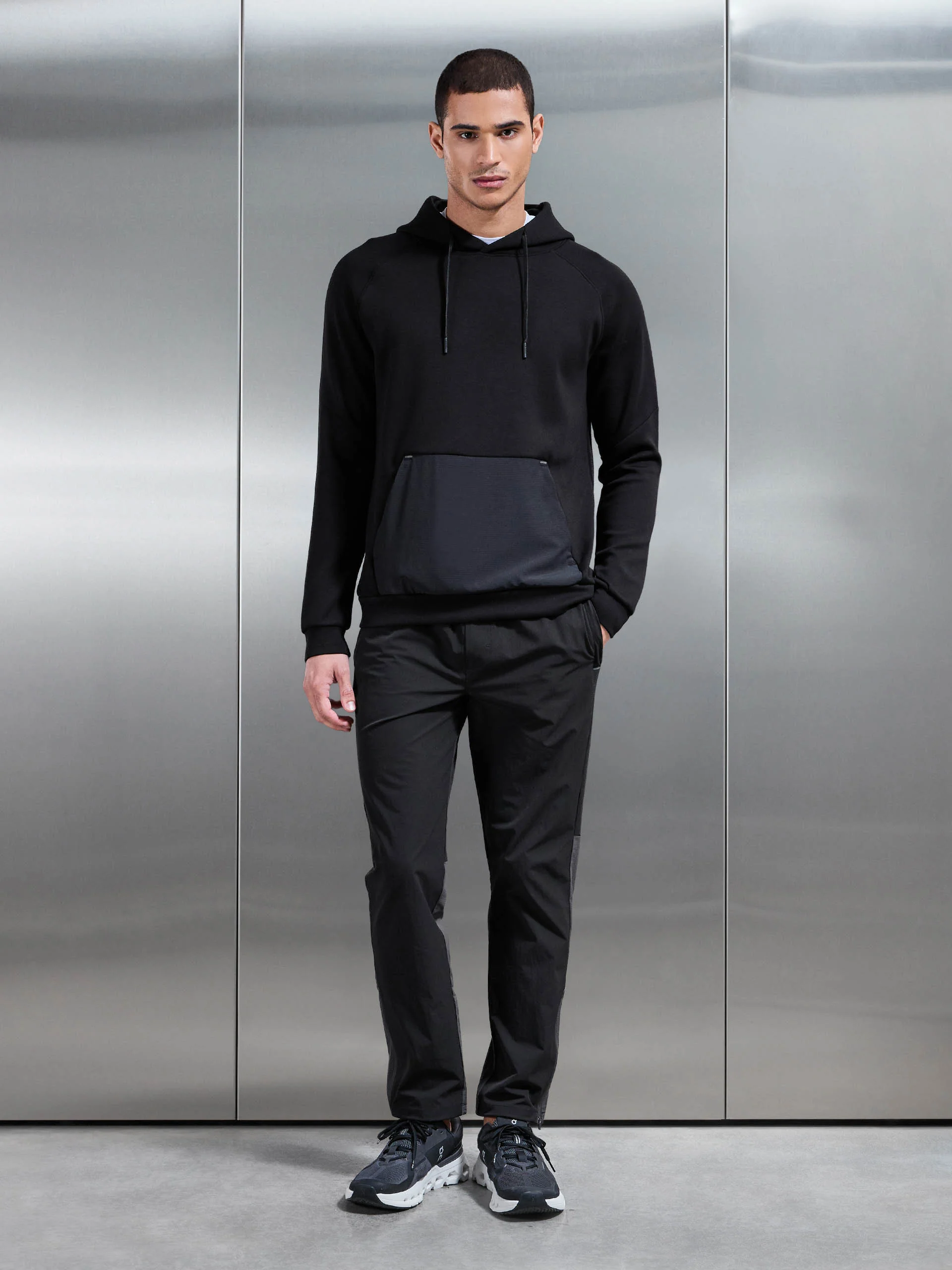 Trail Hybrid Hoodie in Black - Image 4