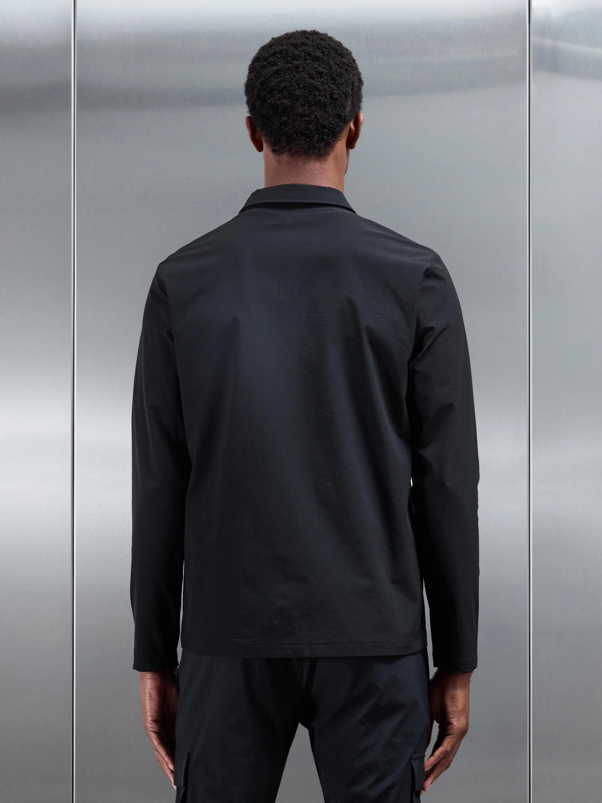 Utility Cargo Overshirt in Black - Image 5
