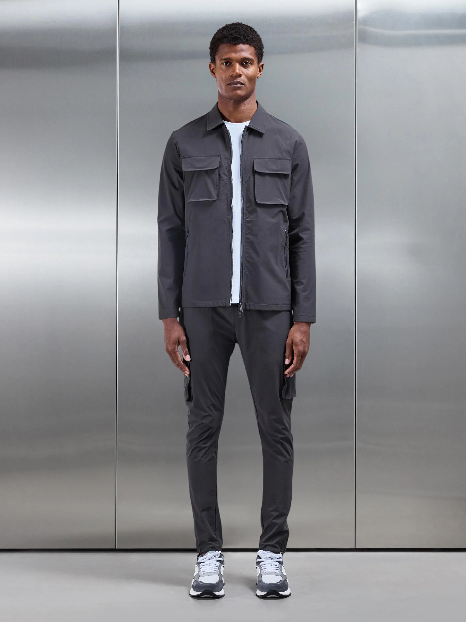 Utility Cargo Overshirt in Grey - Image 3