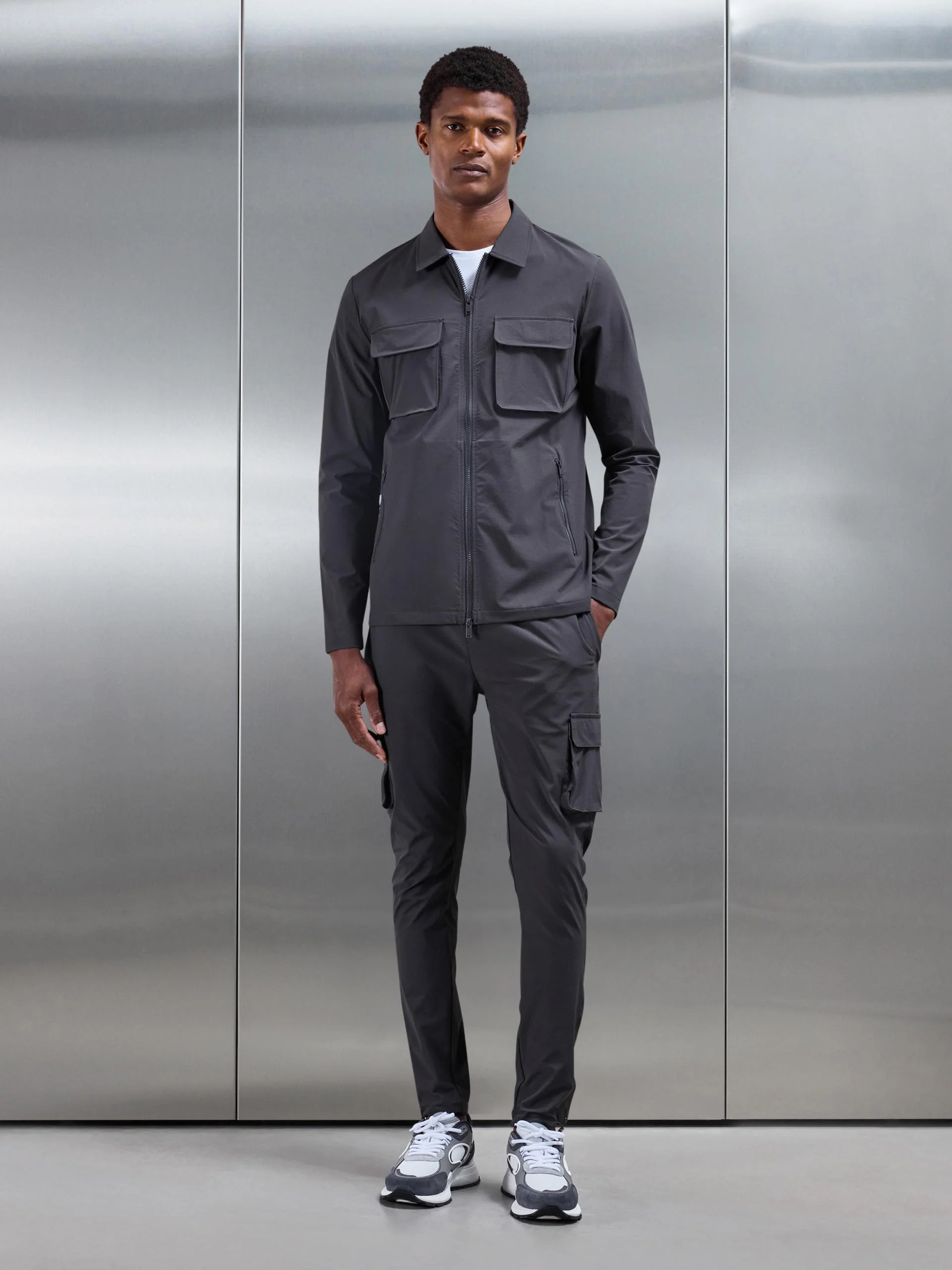 Utility Cargo Overshirt in Grey - Image 6