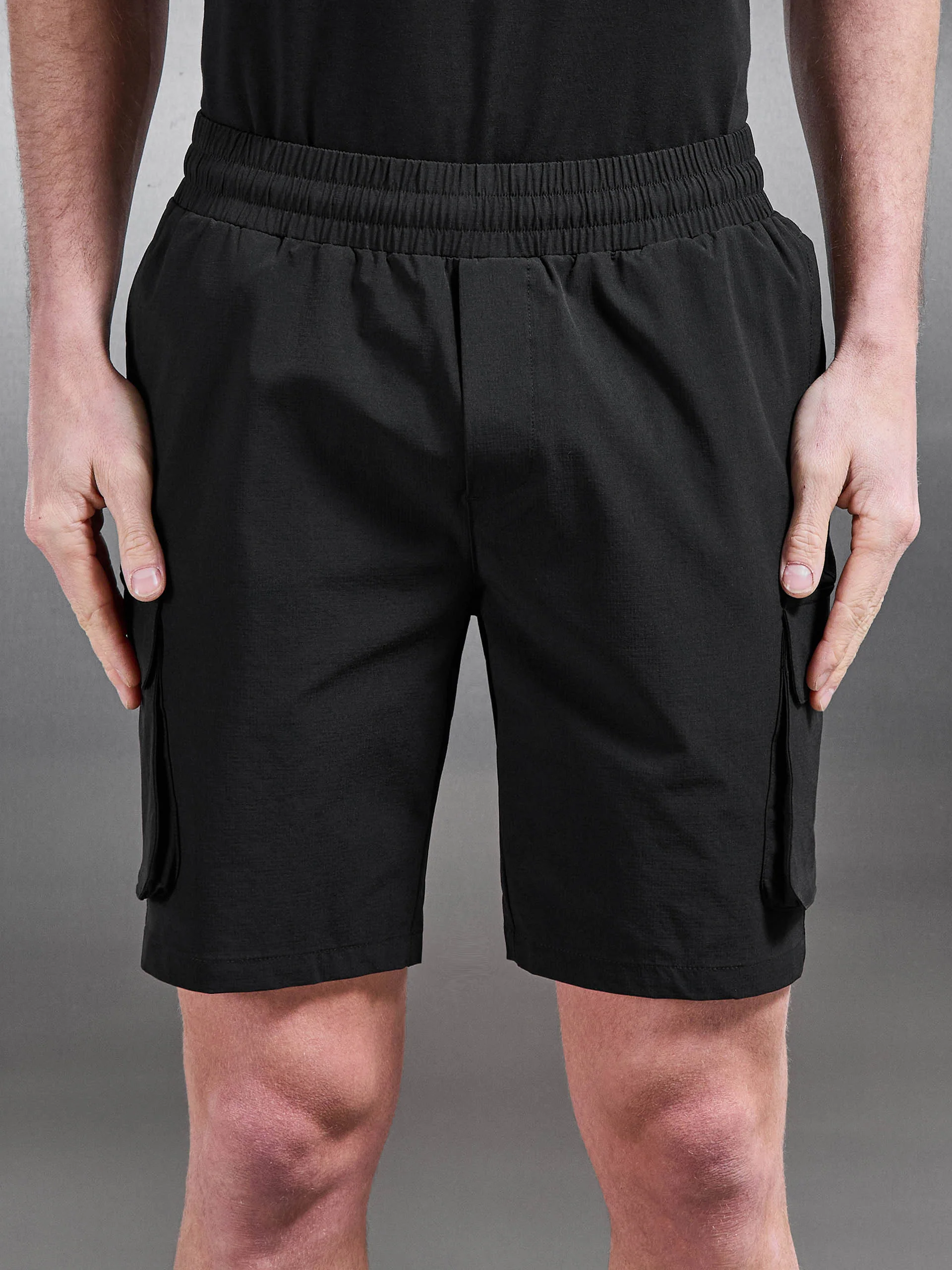 Utility Cargo Short in Black - Image 4