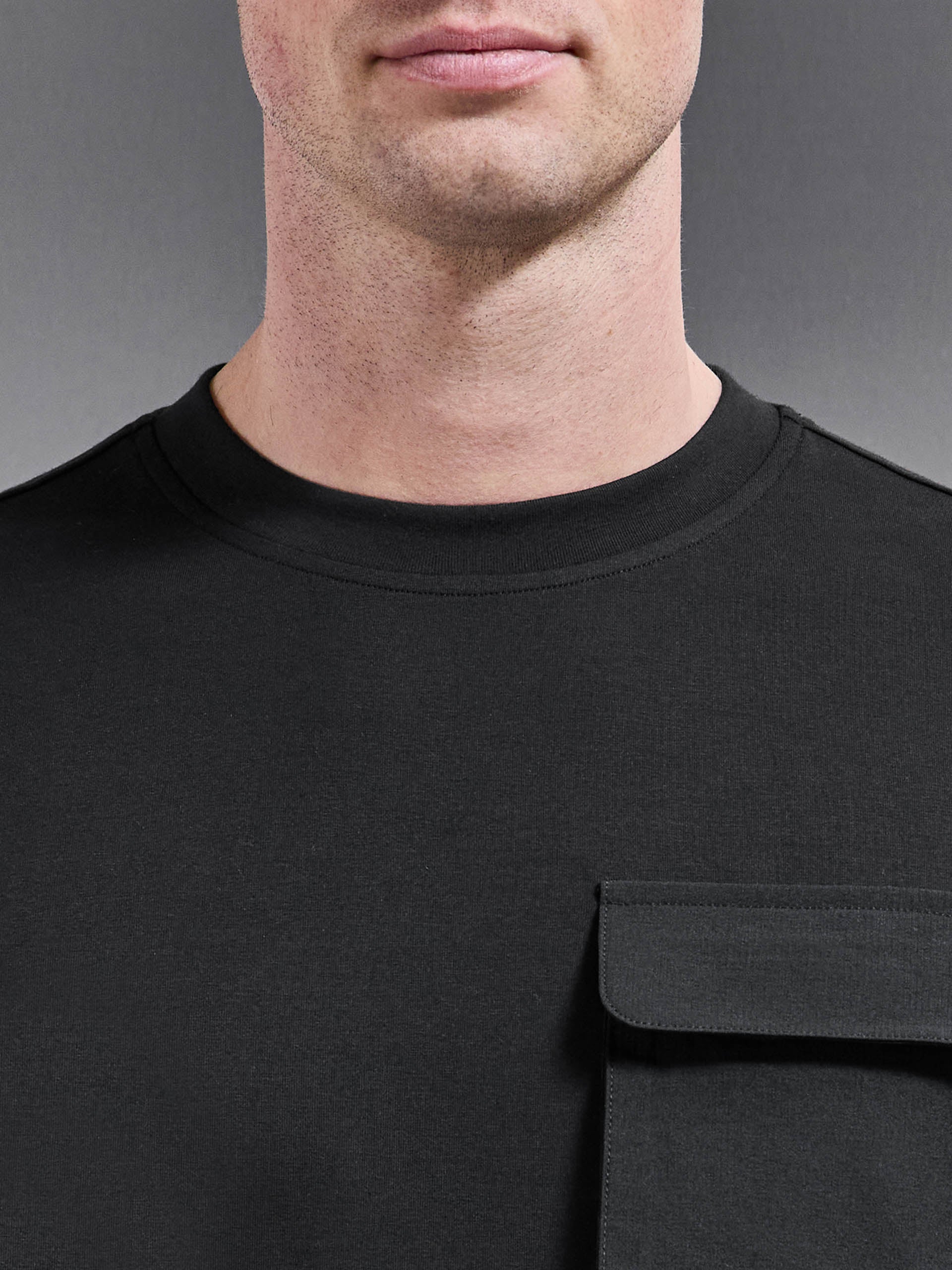 Utility Cargo T-Shirt in Black - Image 4