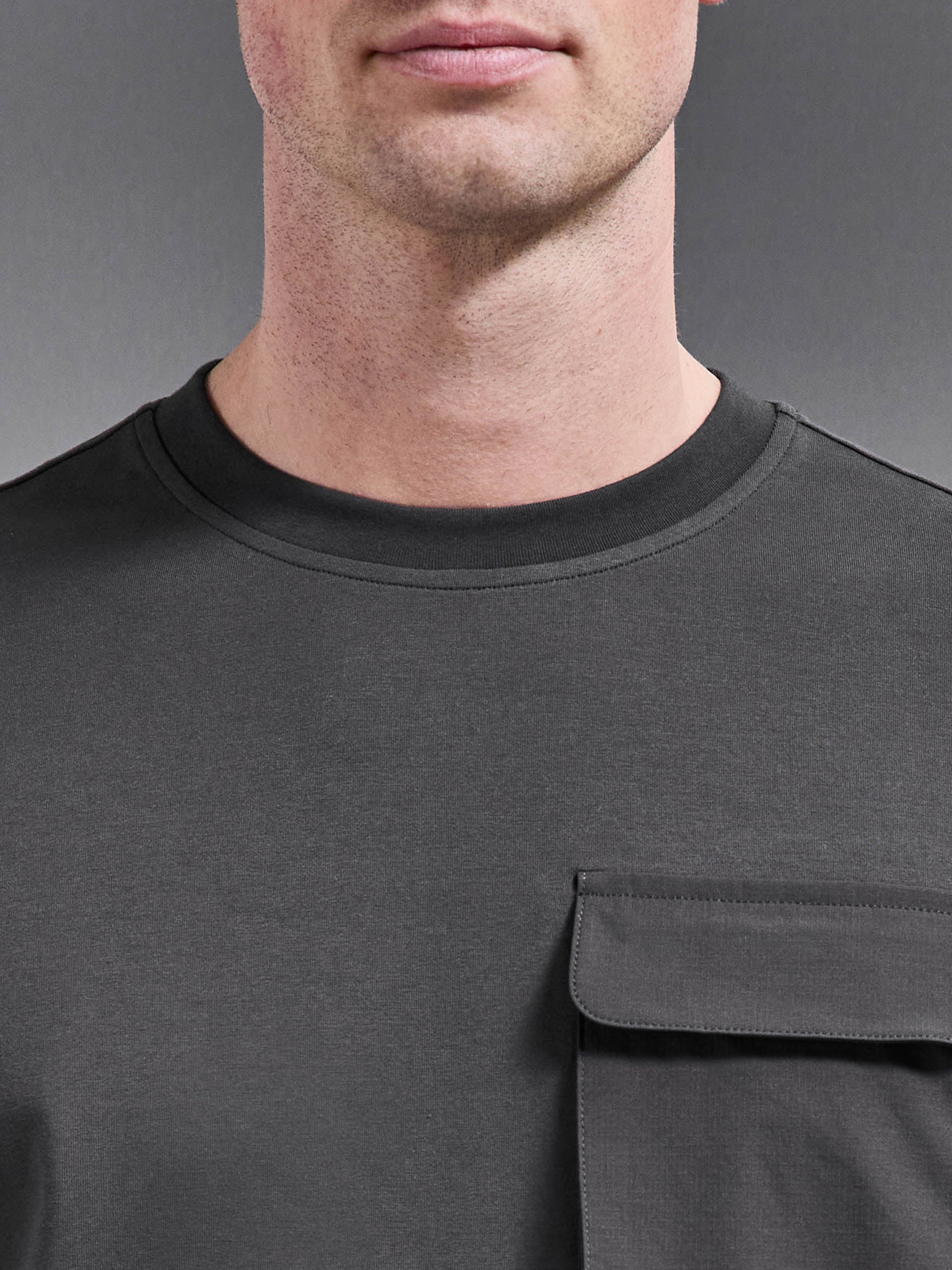 Utility Cargo T-Shirt in Grey - Image 4