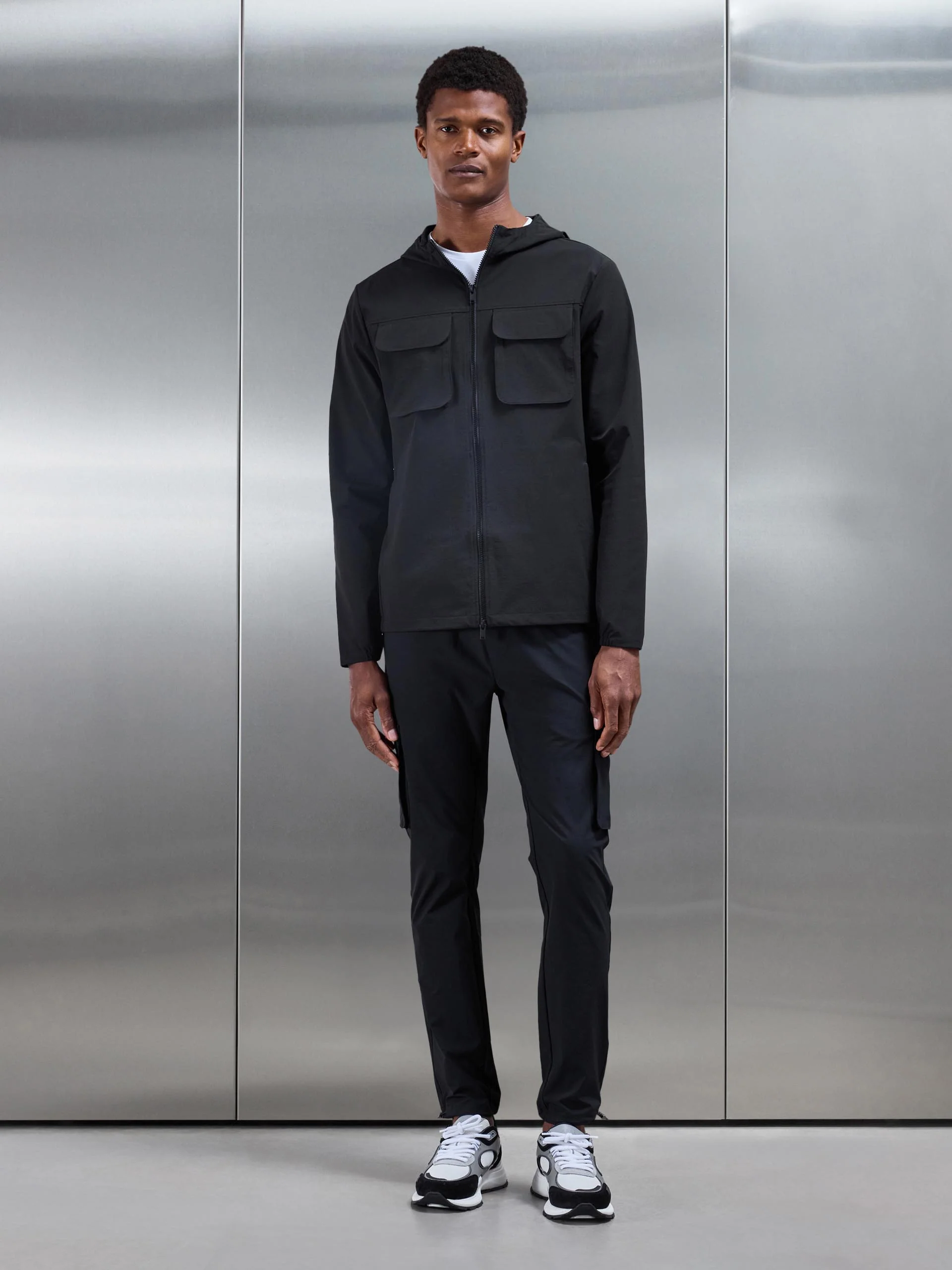 Utility Cargo Windbreaker in Black - Image 7