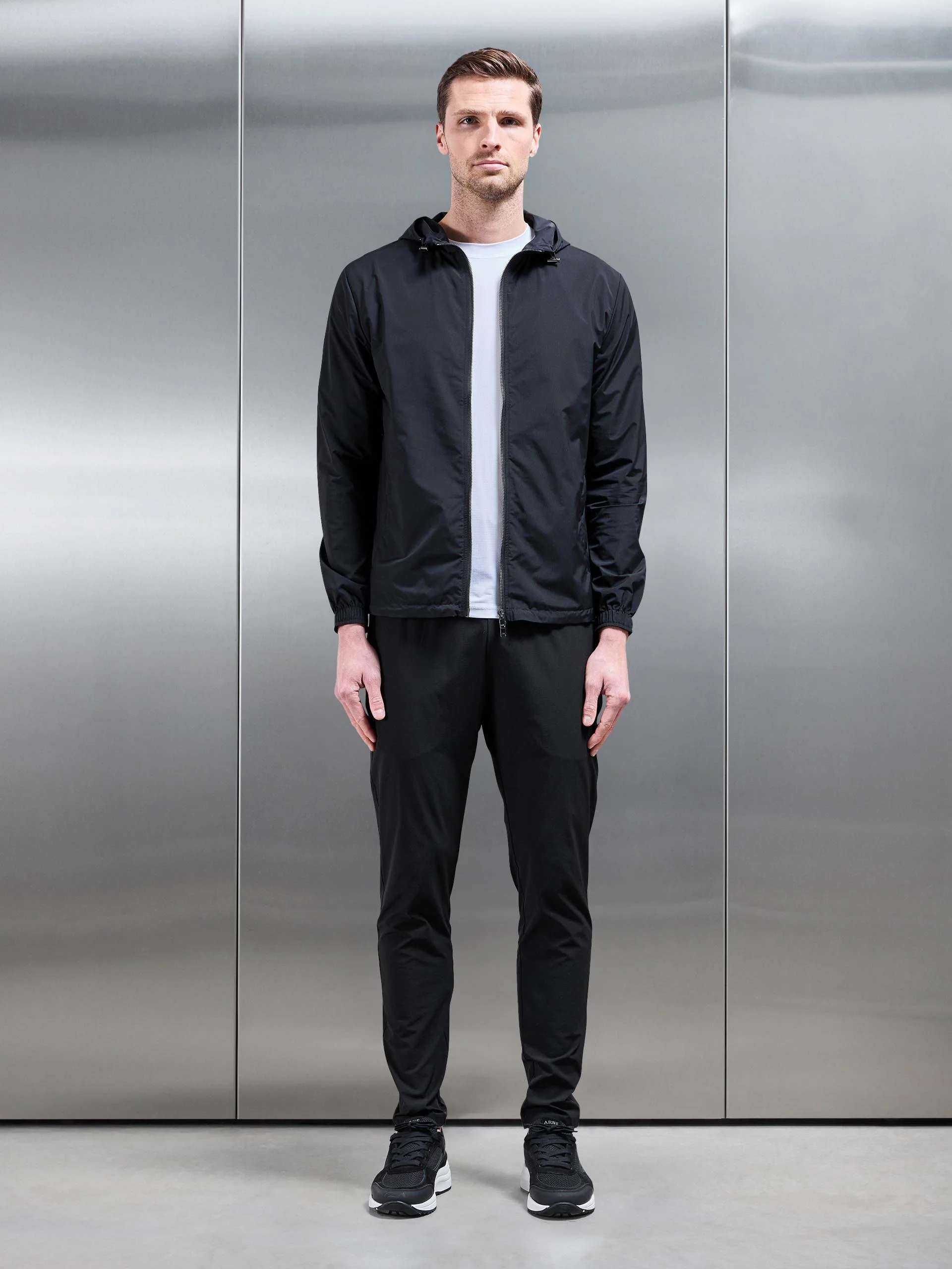 Utility Technical Shell Windbreaker in Black - Image 2