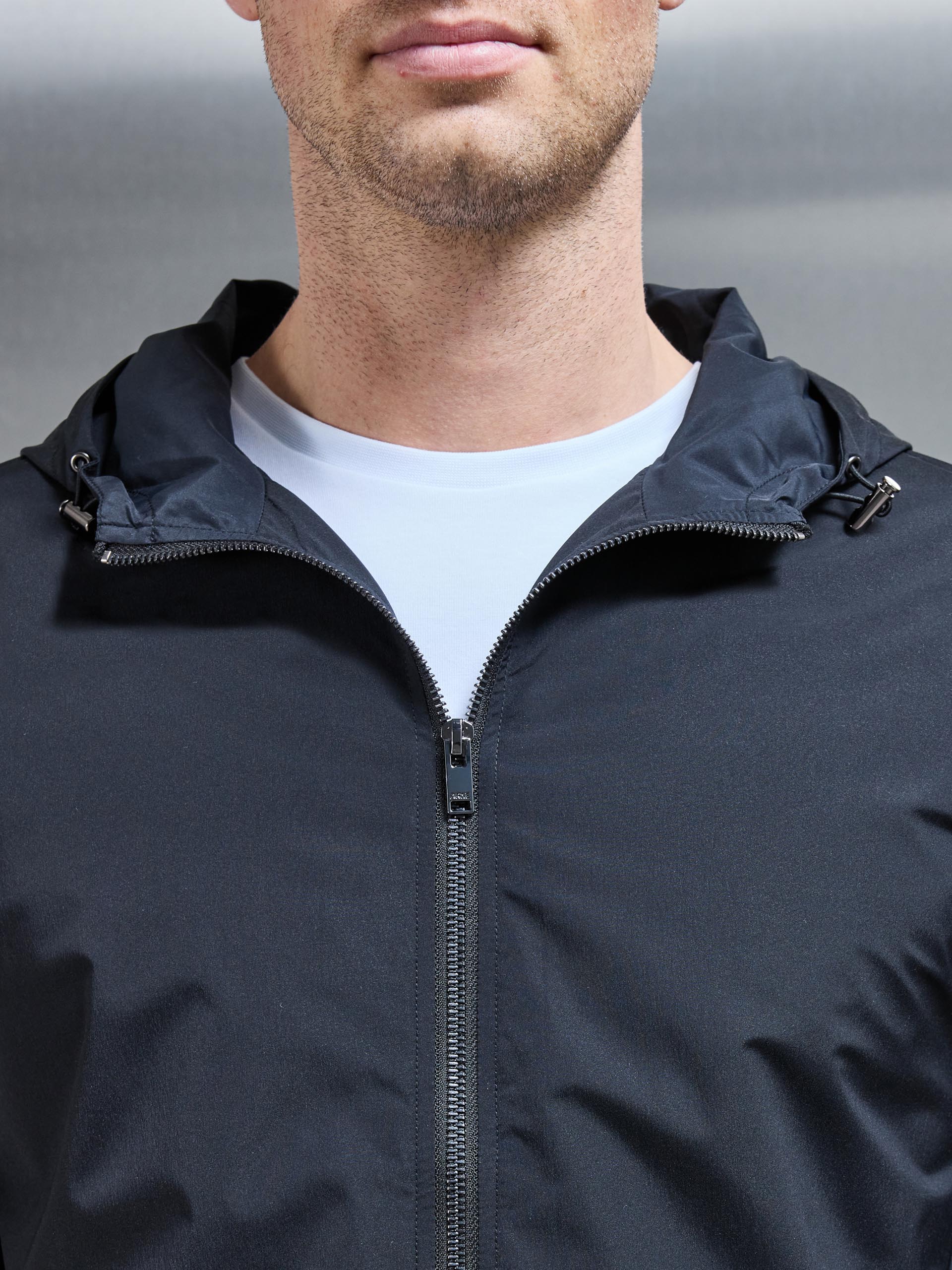 Utility Technical Shell Windbreaker in Black - Image 3