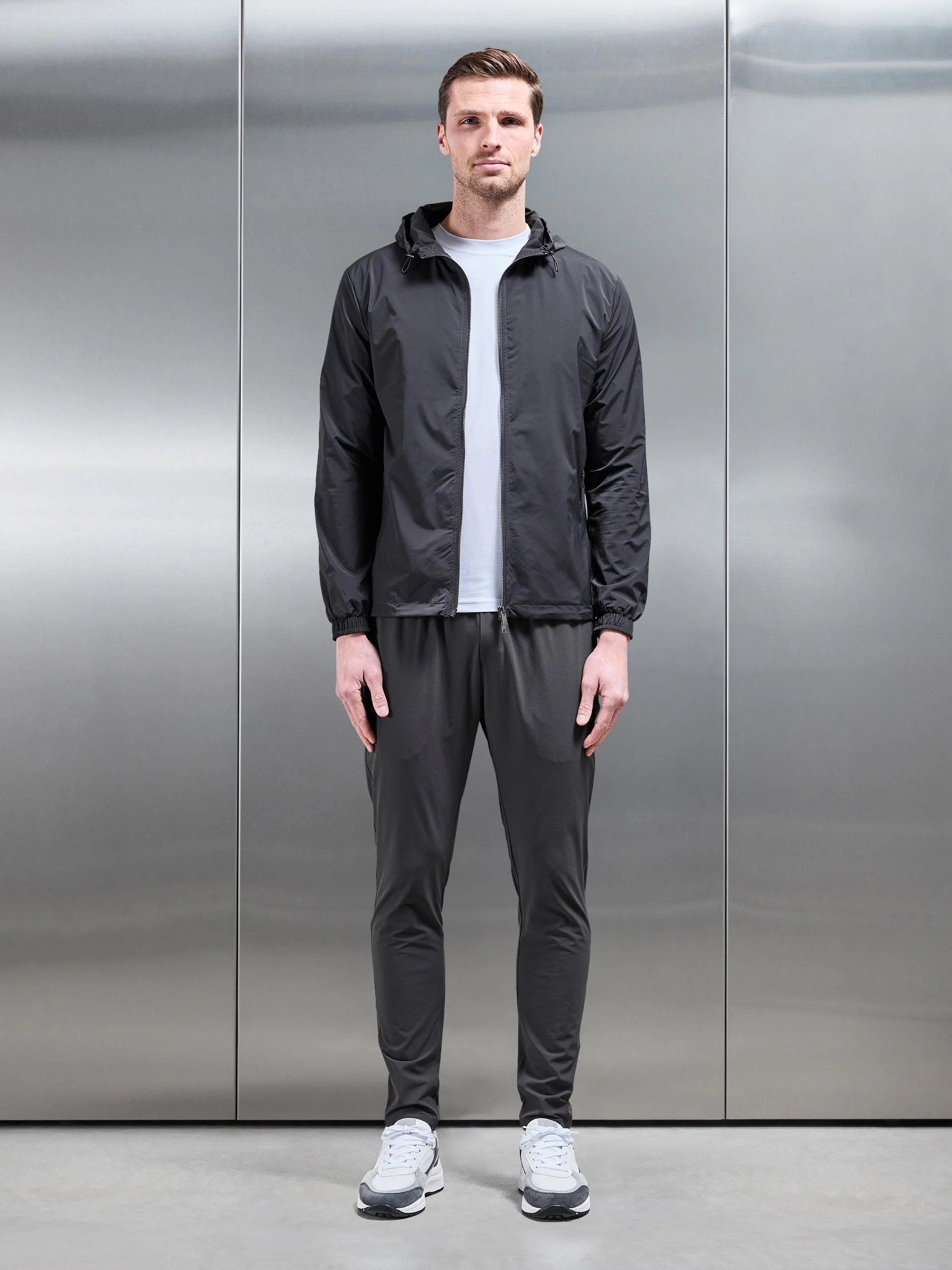 Utility Technical Shell Windbreaker in Grey - Image 2