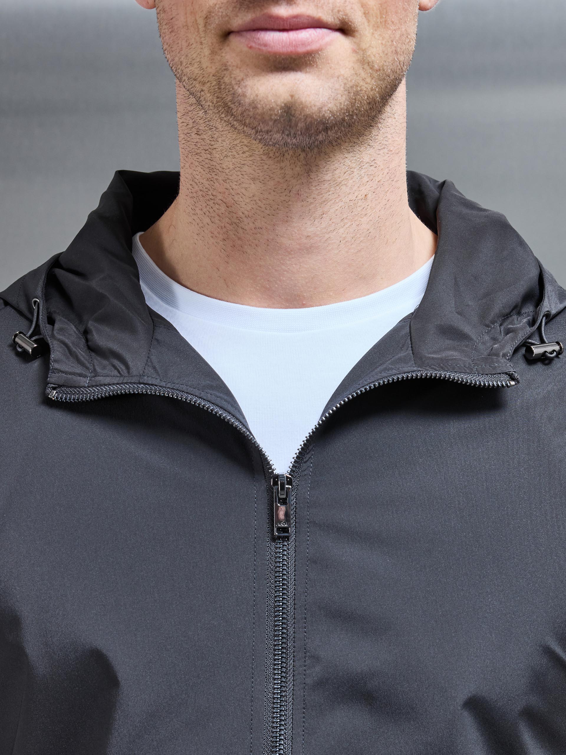 Utility Technical Shell Windbreaker in Grey - Image 3