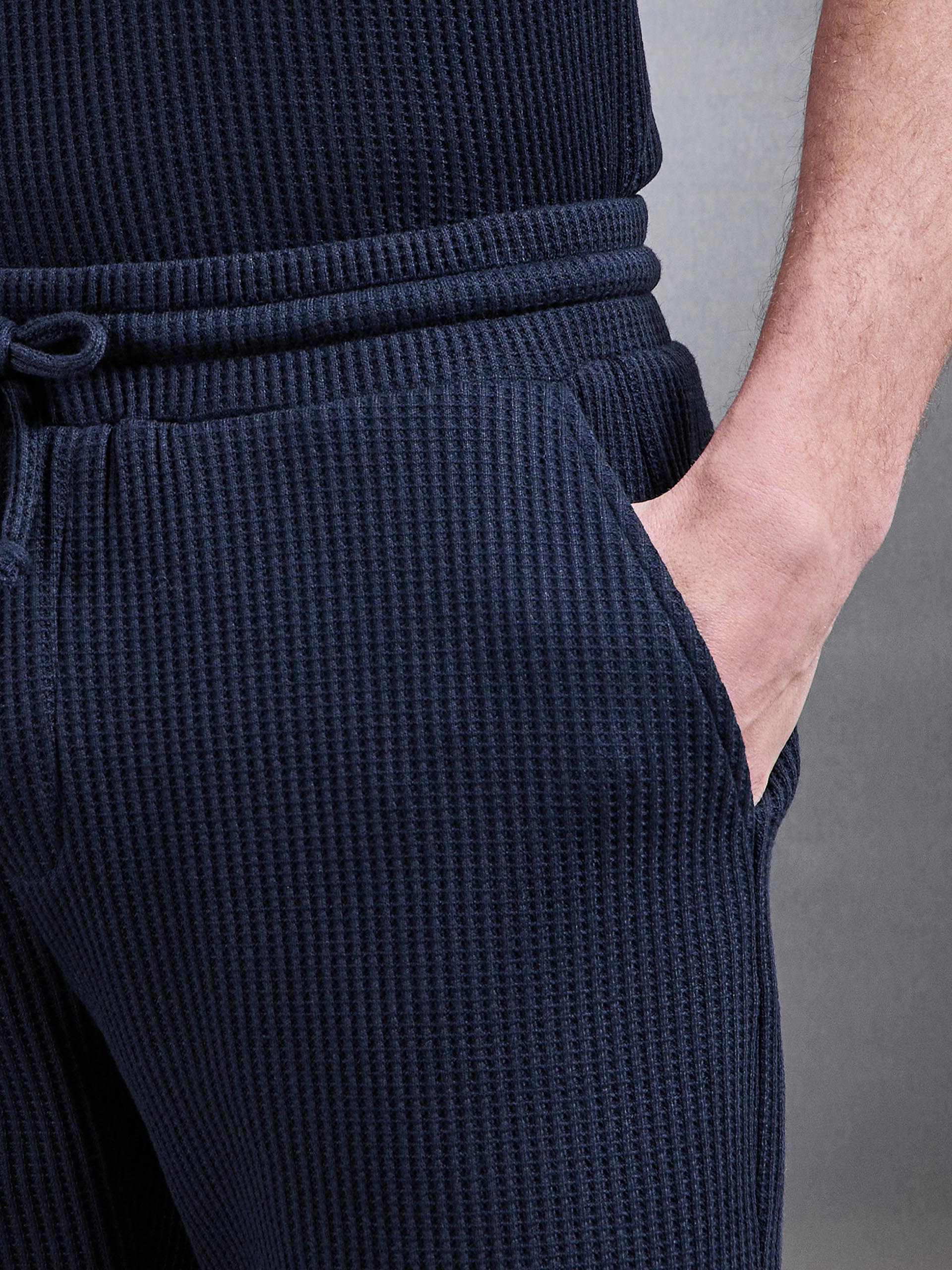 Waffle Relaxed Short in Navy - Image 5