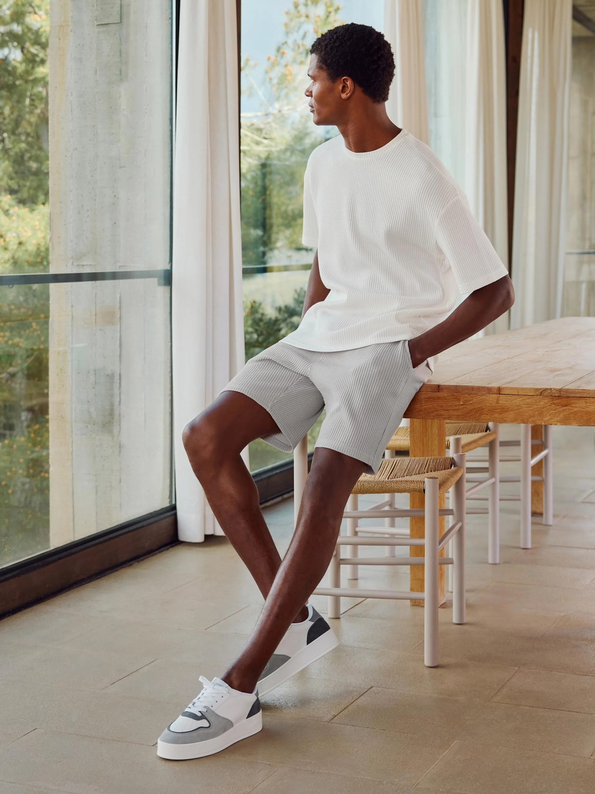 Waffle Relaxed Short in Stone - Image 2