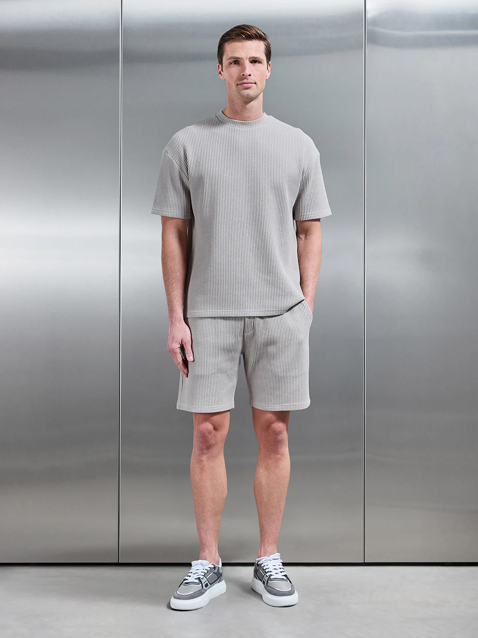 Waffle Relaxed Short in Stone - Image 3