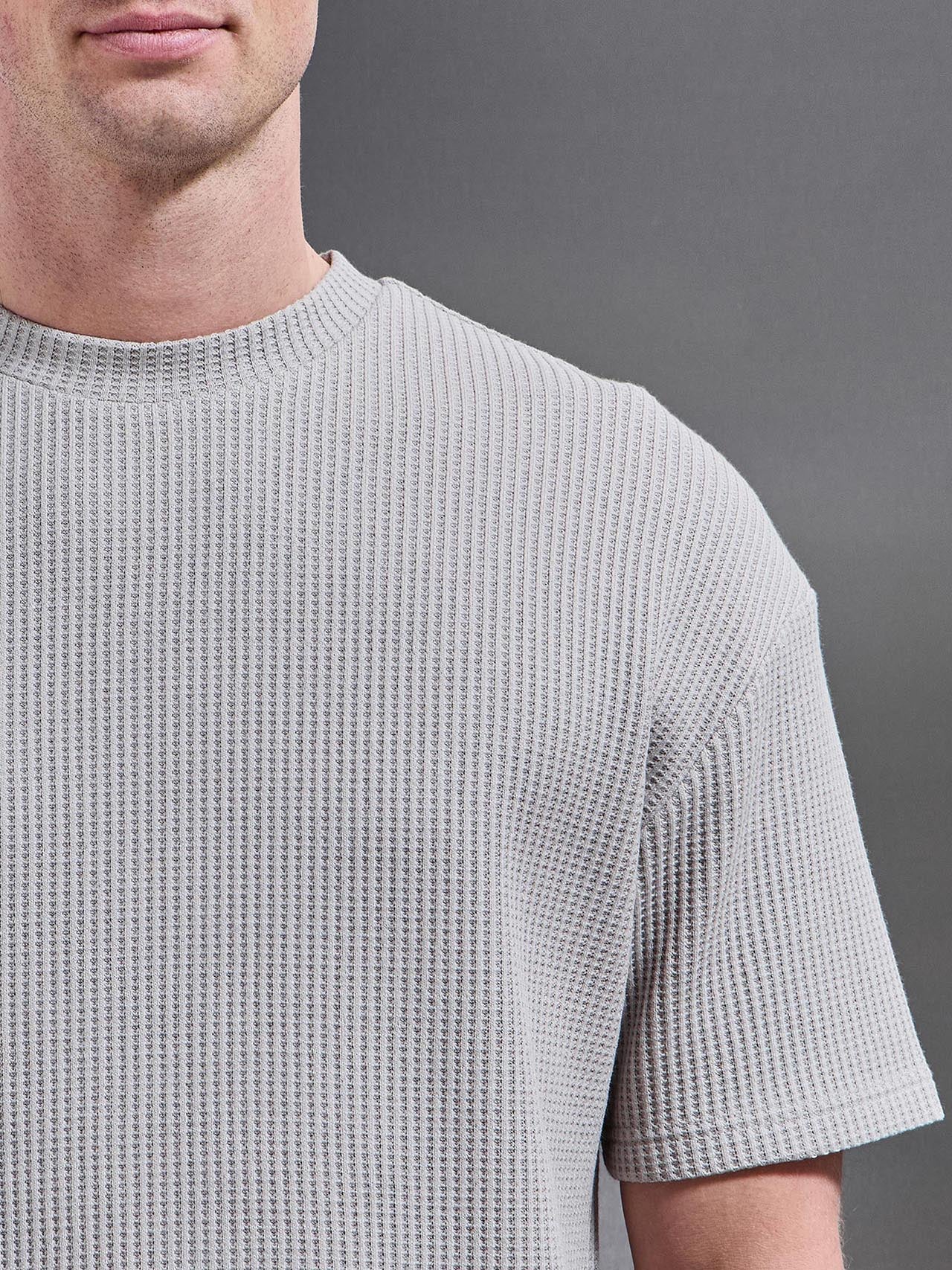 Waffle Relaxed T-Shirt in Stone - Image 4