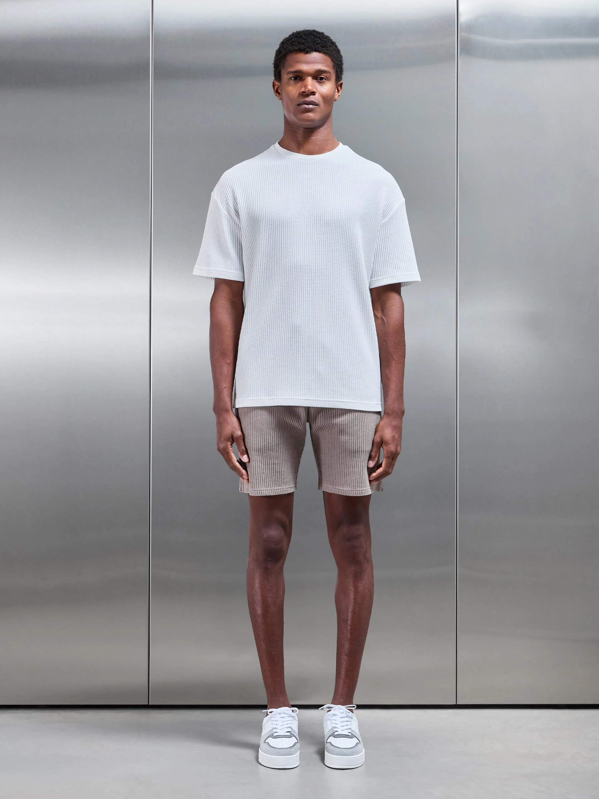 Waffle Relaxed T-Shirt in White - Image 2