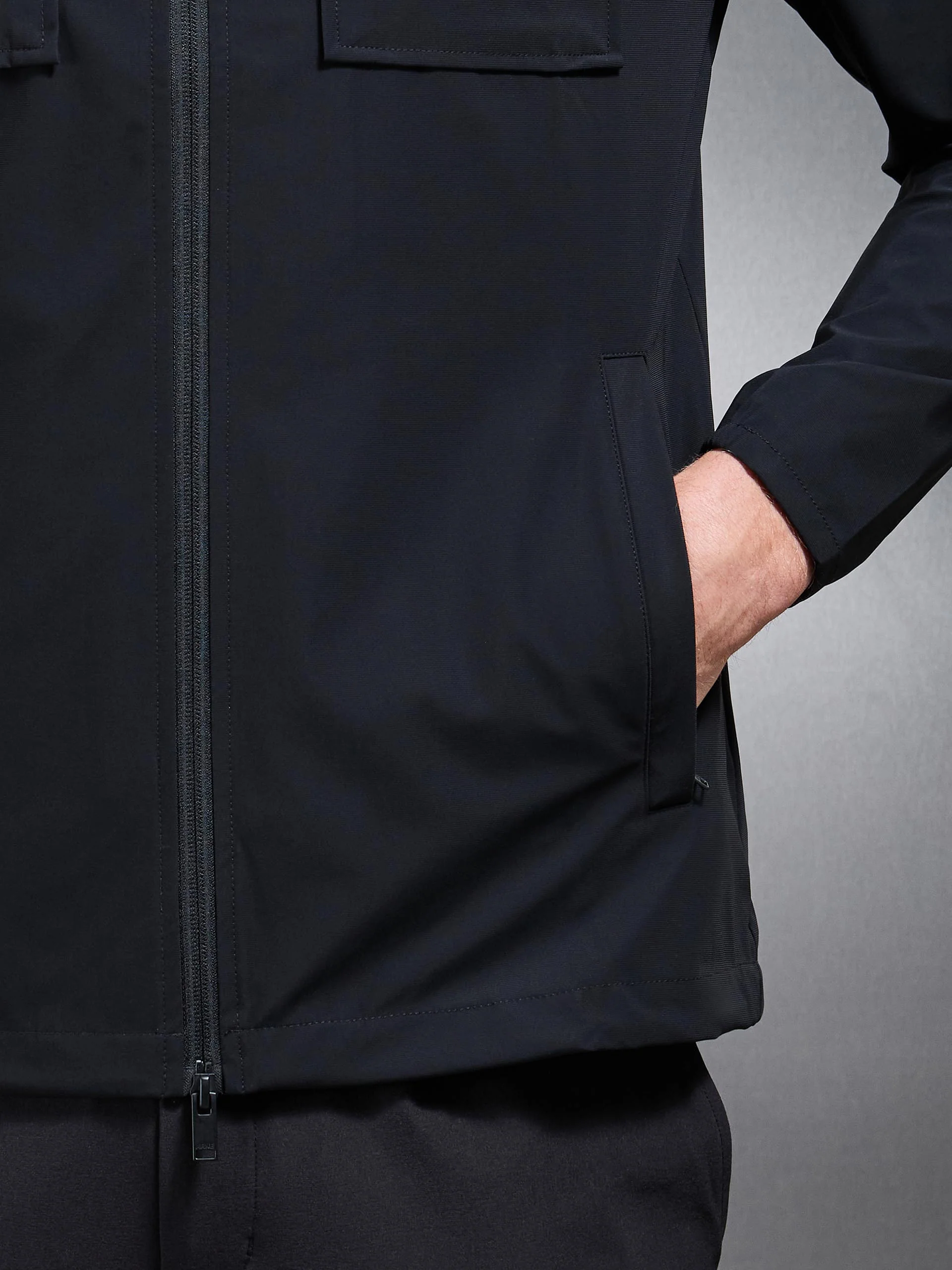 Water Repellent Cargo Jacket in Black - Image 5