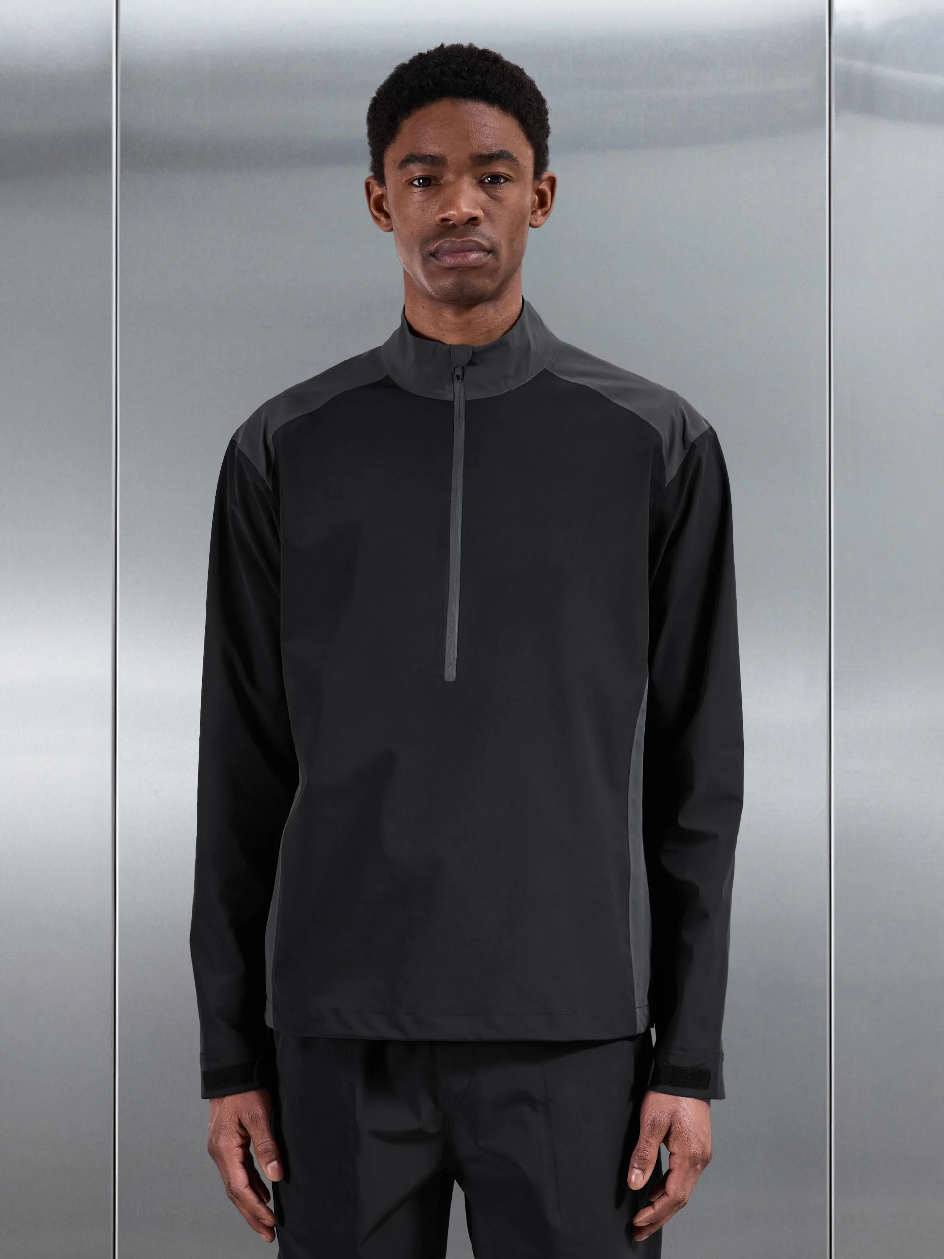 Waterproof Golf Colour Block Half Zip in Black - Image 3
