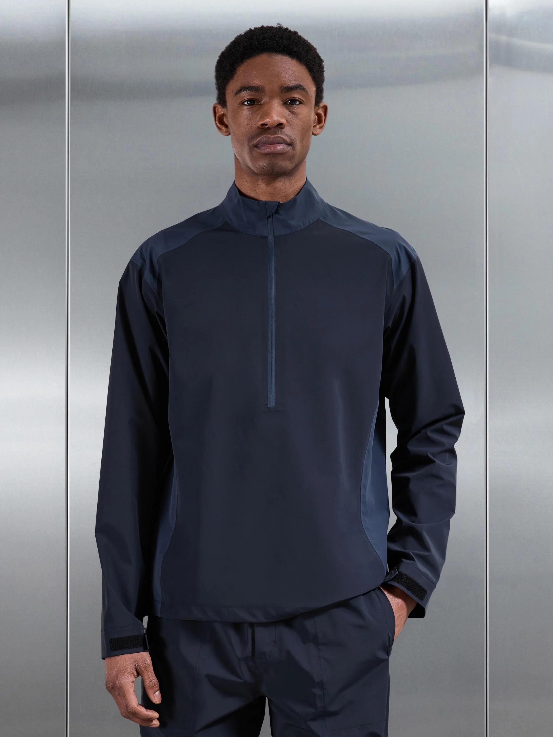 Waterproof Golf Colour Block Half Zip in Navy - Image 3