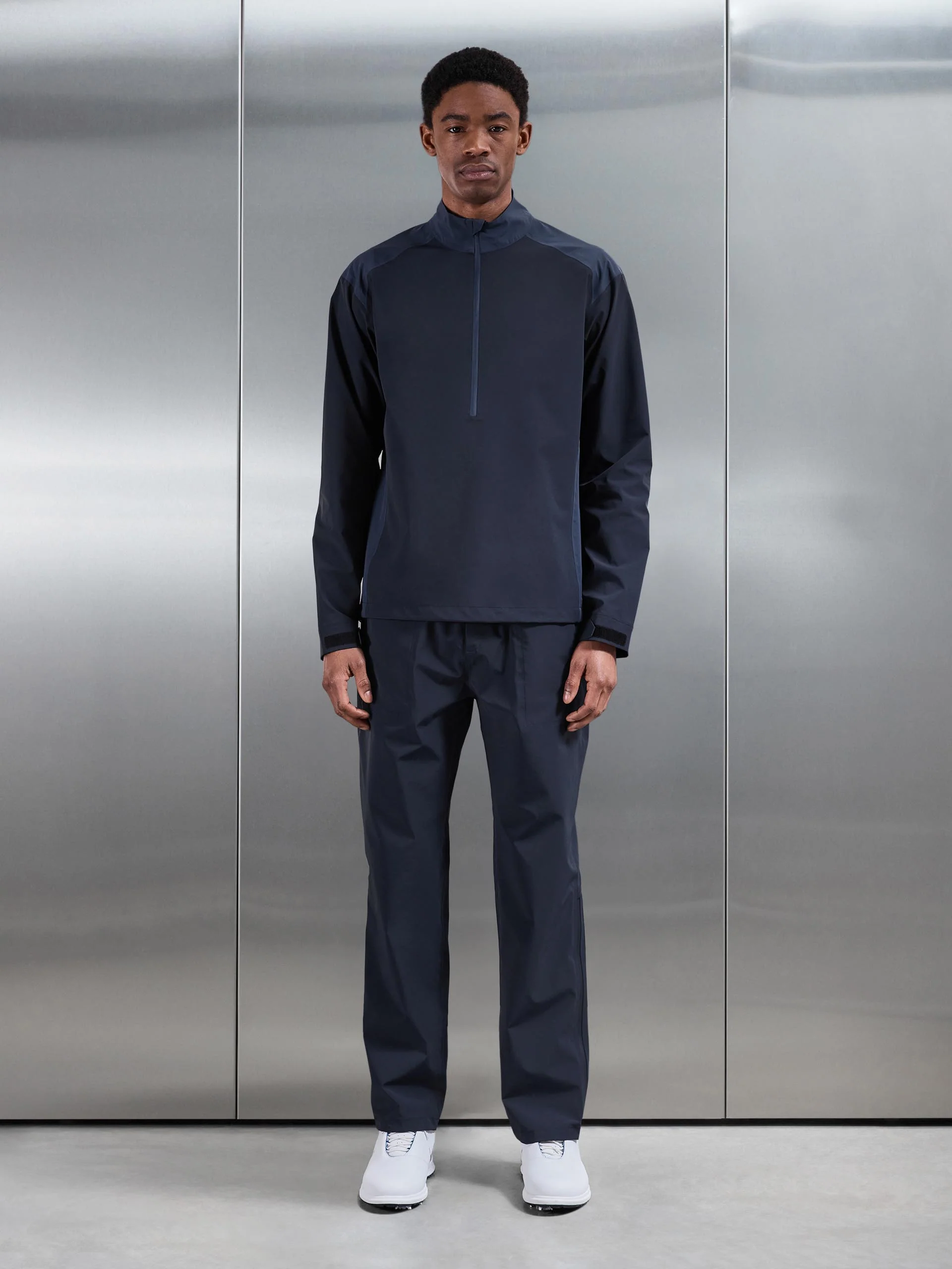Waterproof Golf Colour Block Half Zip in Navy - Image 4