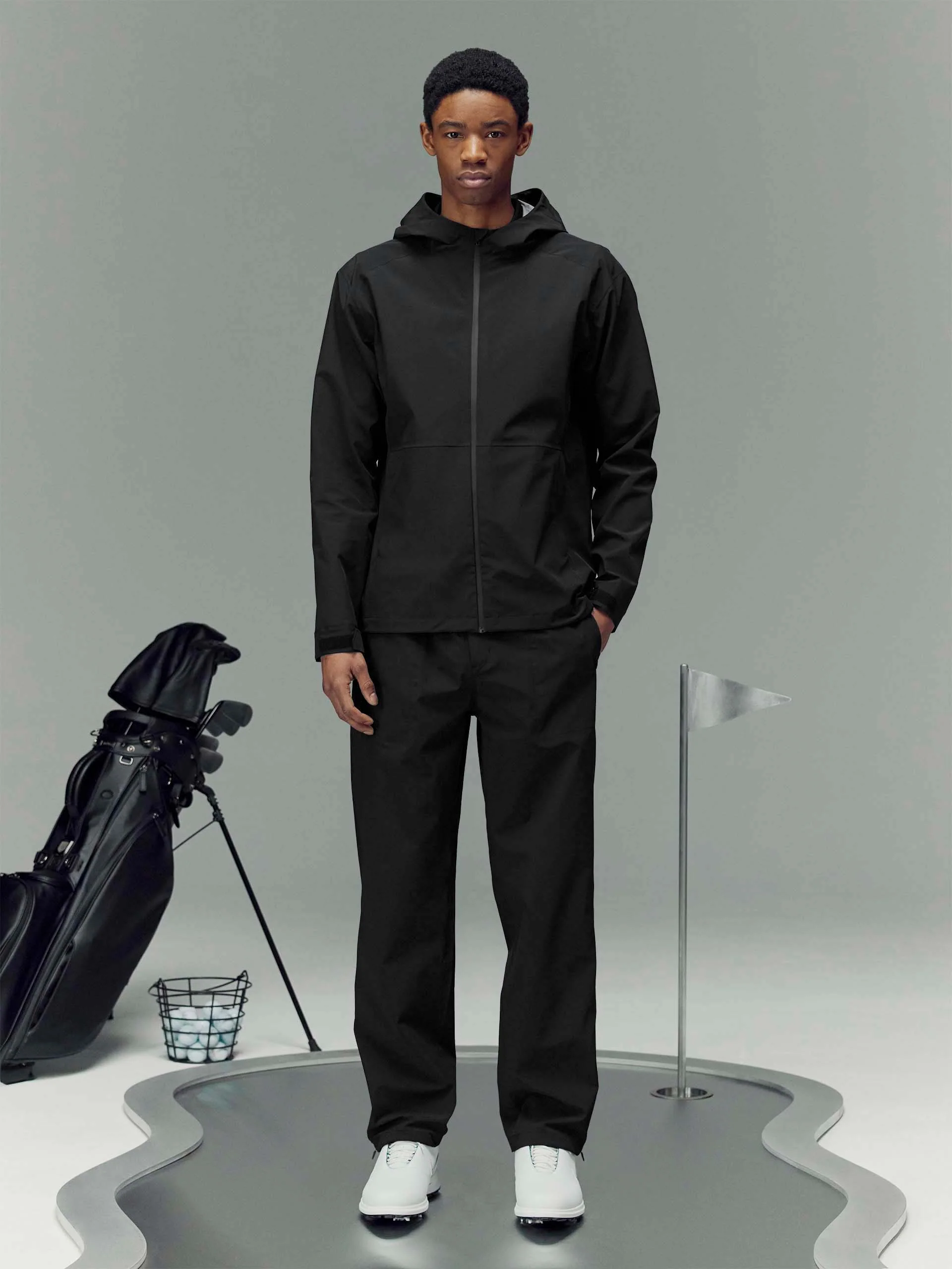 Waterproof Golf Jacket in Black - Image 2