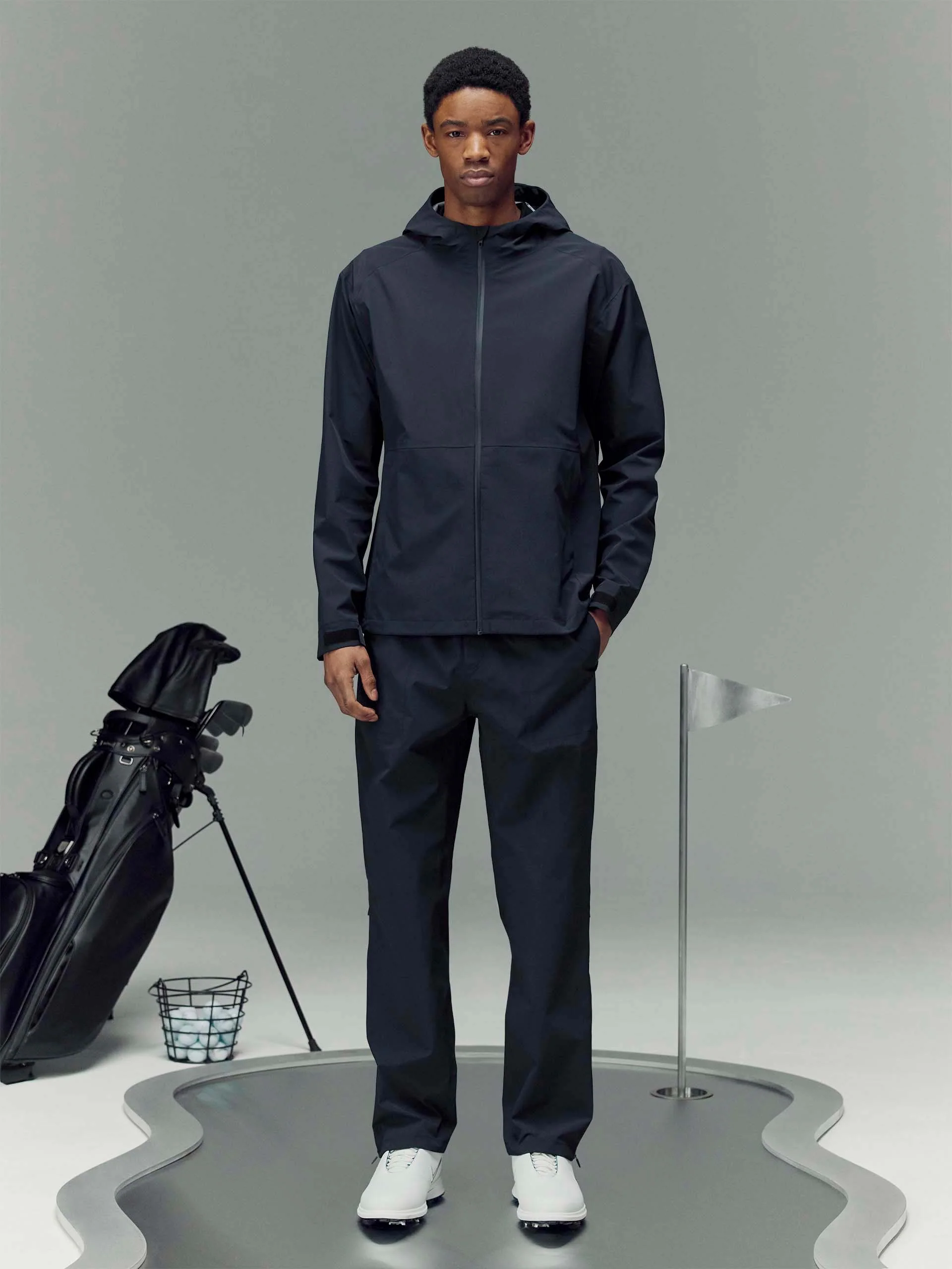 Waterproof Golf Jacket in Navy - Image 2