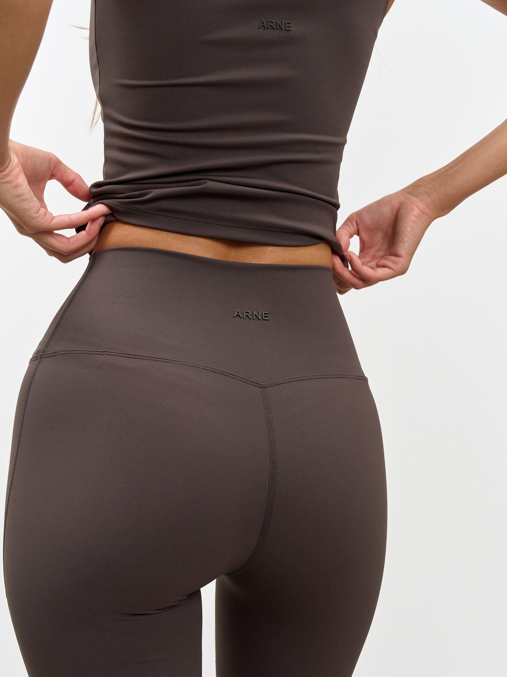 Womens Active Flared Legging in Brown - Image 5