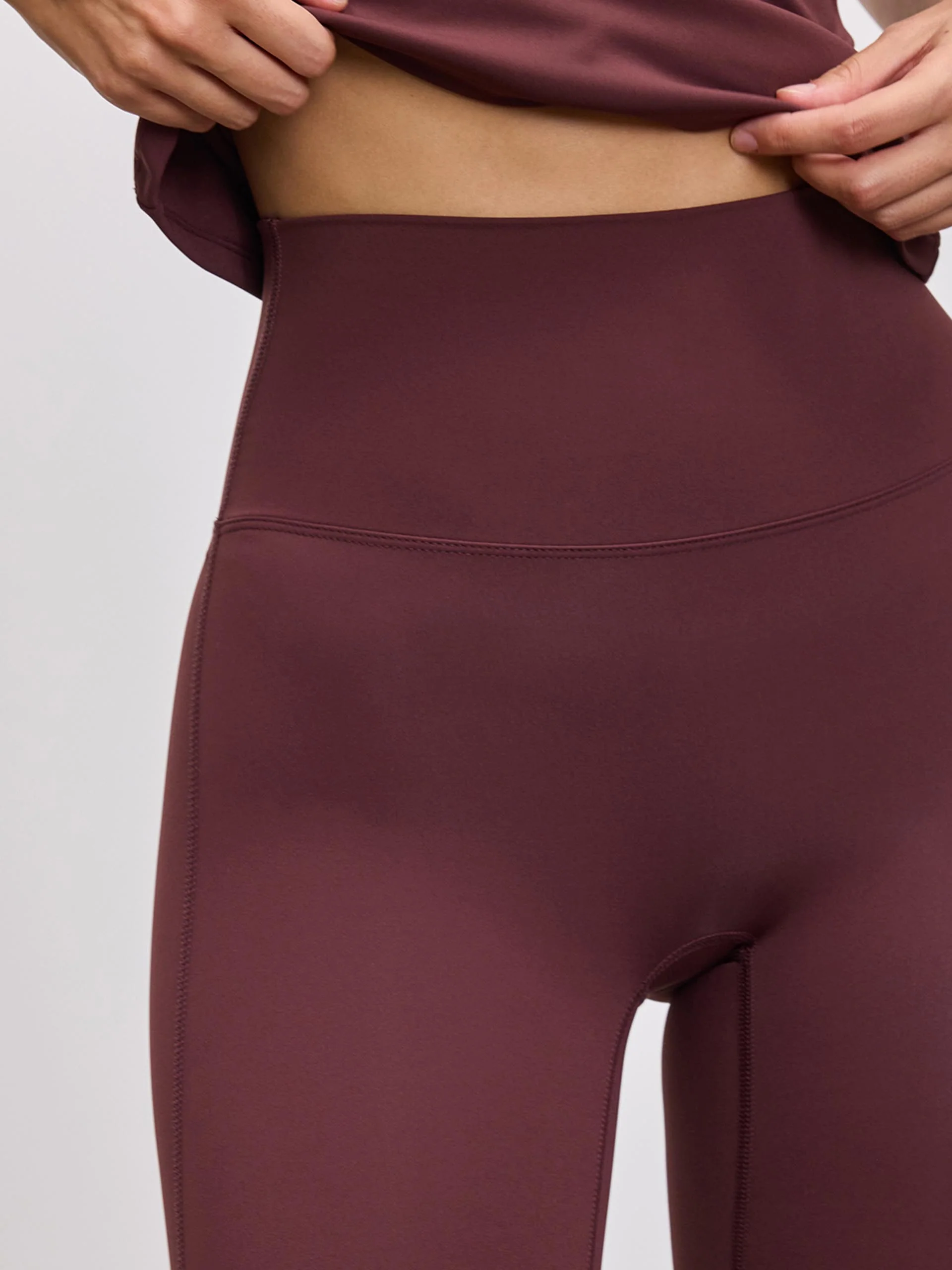 Womens Active Flared Legging in Burgundy - Image 3