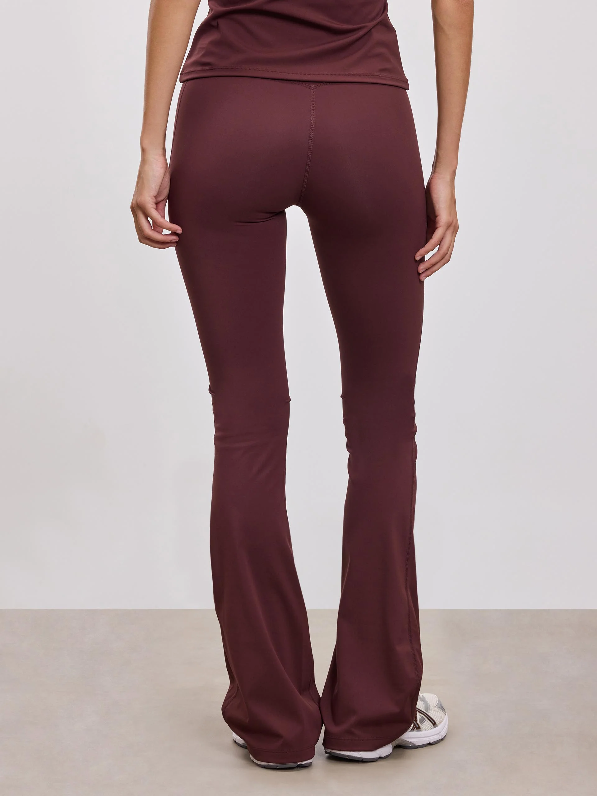 Womens Active Flared Legging in Burgundy - Image 4