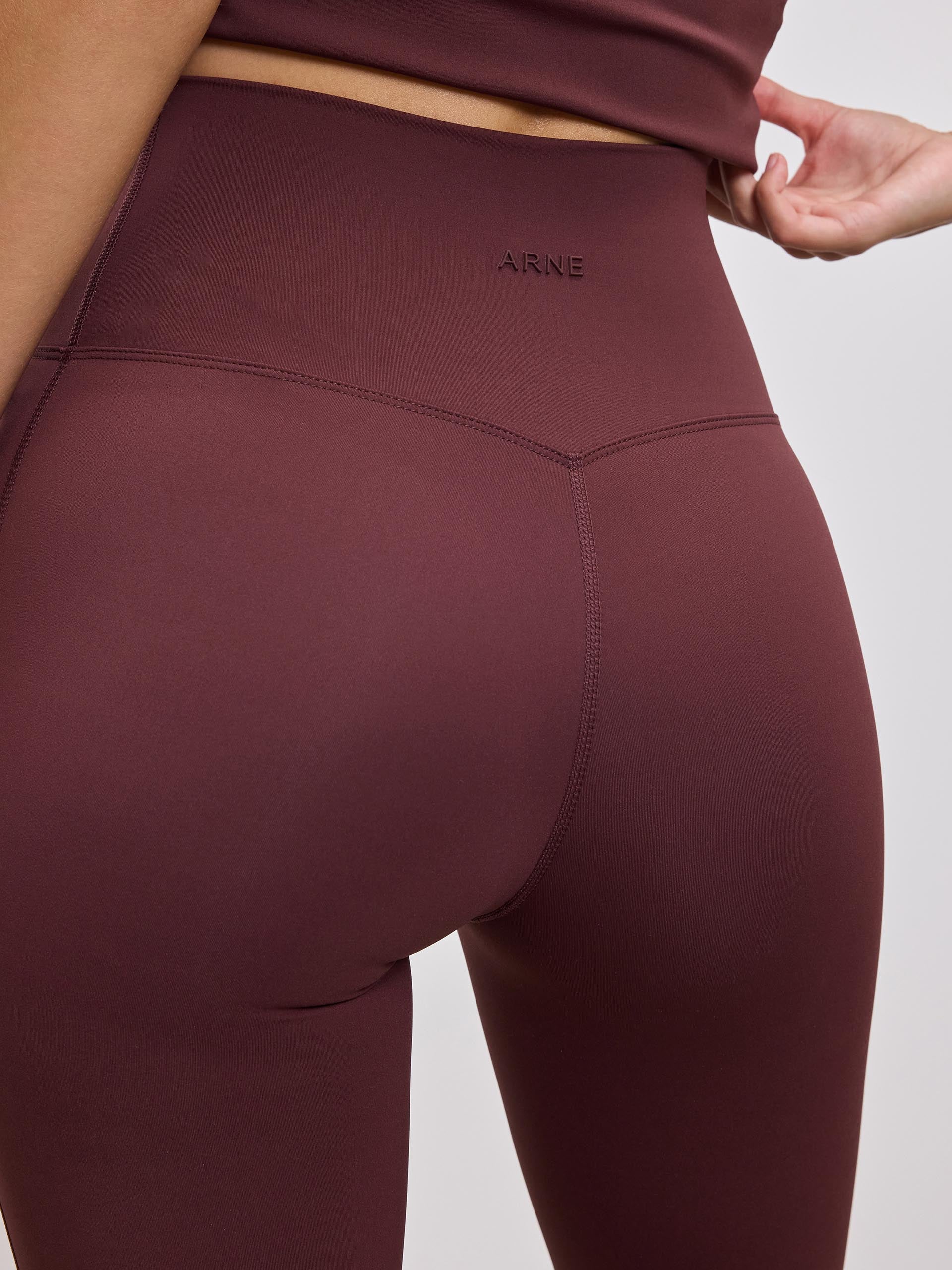 Womens Active Flared Legging in Burgundy - Image 5