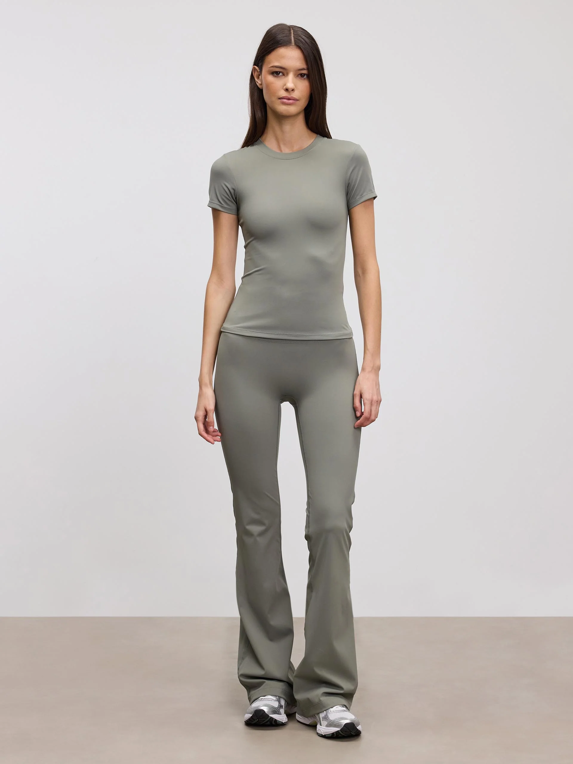 Womens Active Flared Legging in Sage - Image 2