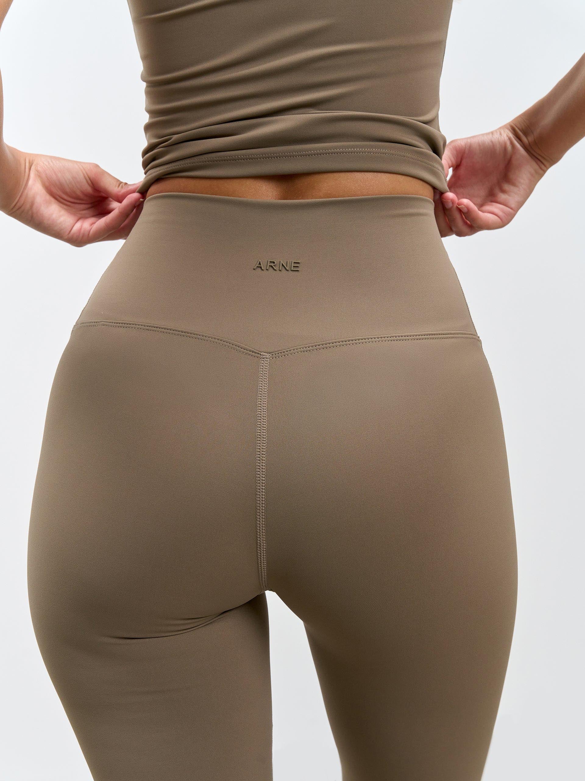 Womens Active Flared Legging in Taupe - Image 4