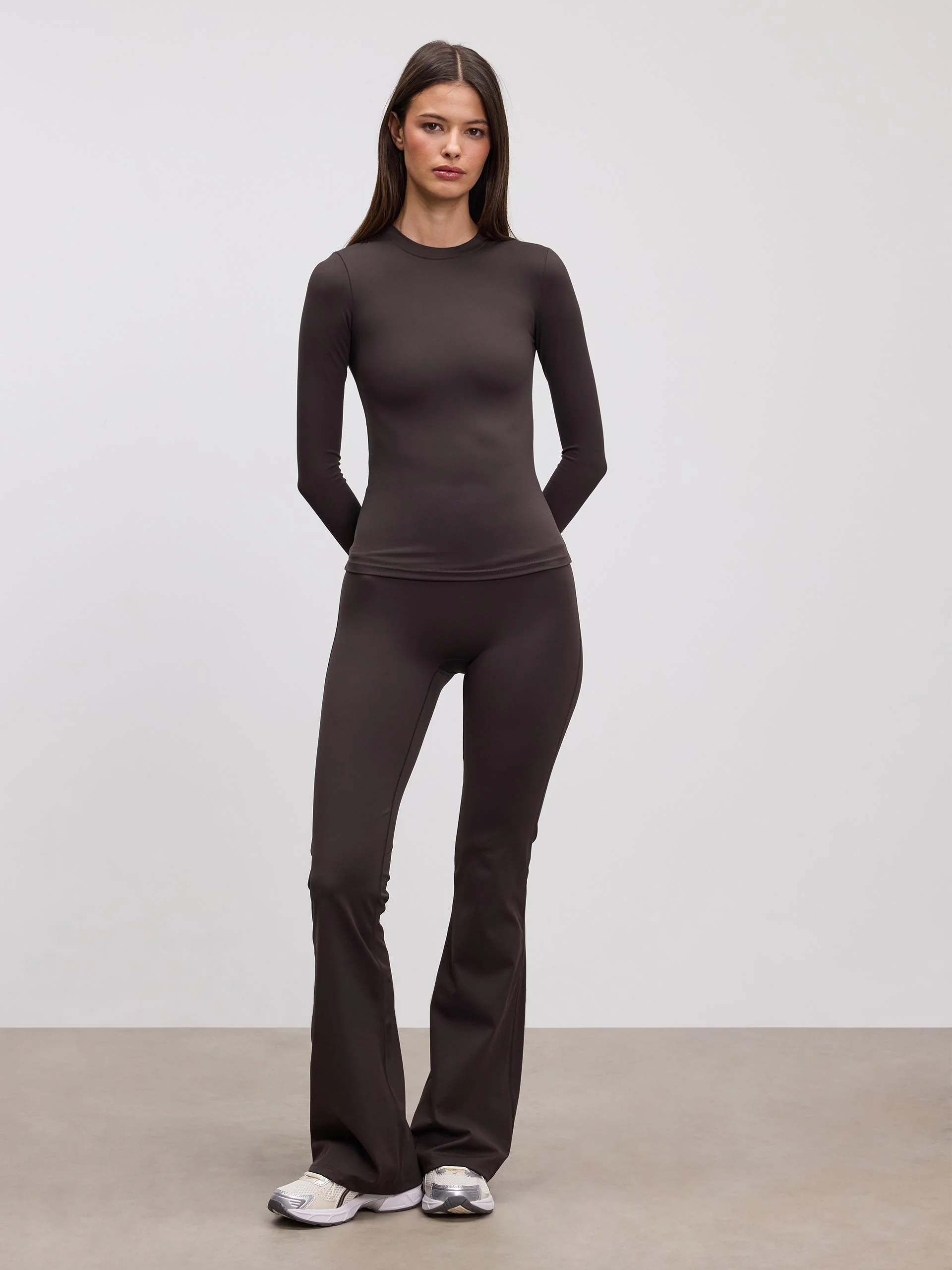 Womens Active Long Sleeve T-Shirt in Brown - Image 2