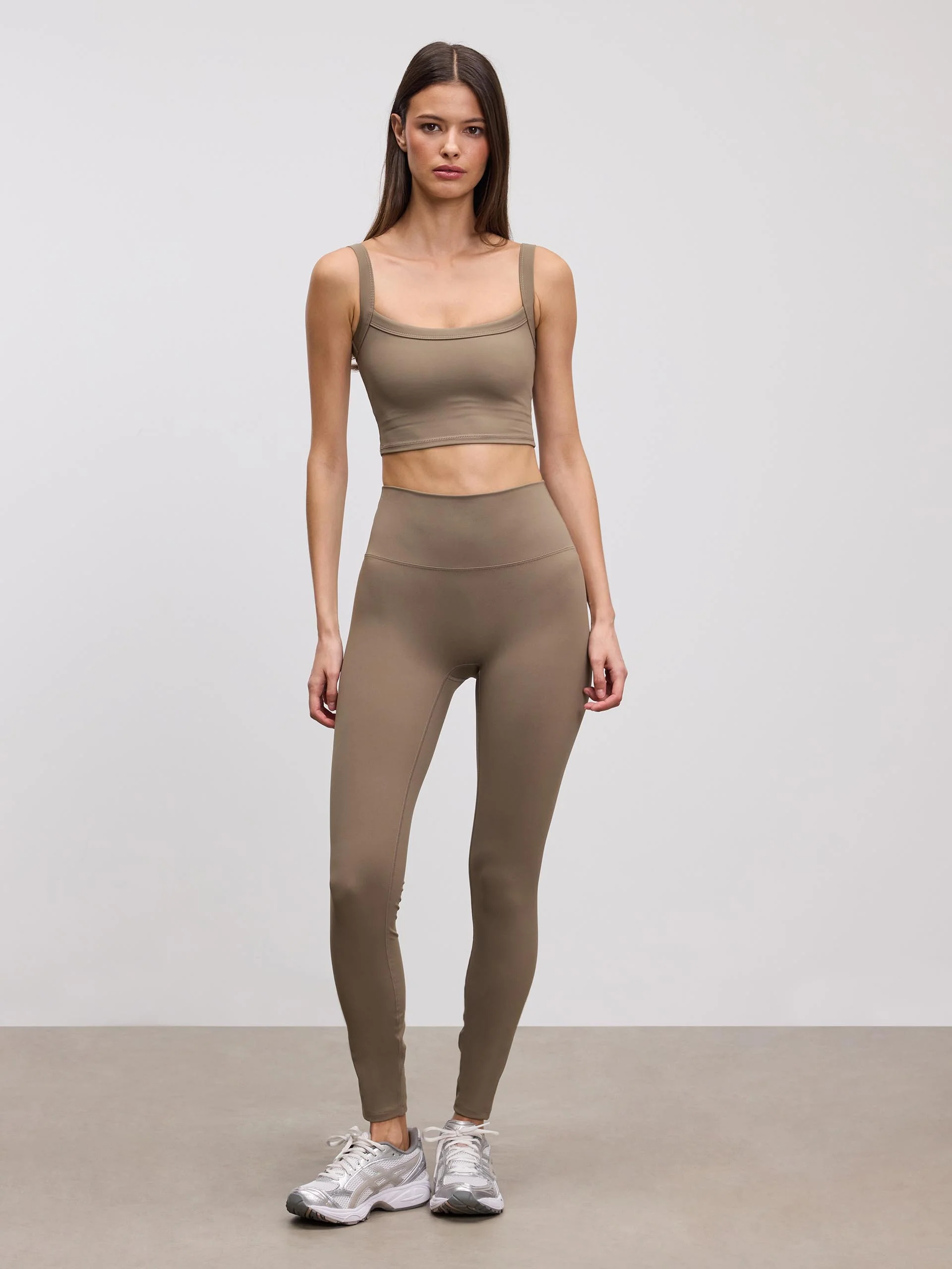 Womens Active Sports Bra in Taupe - Image 3
