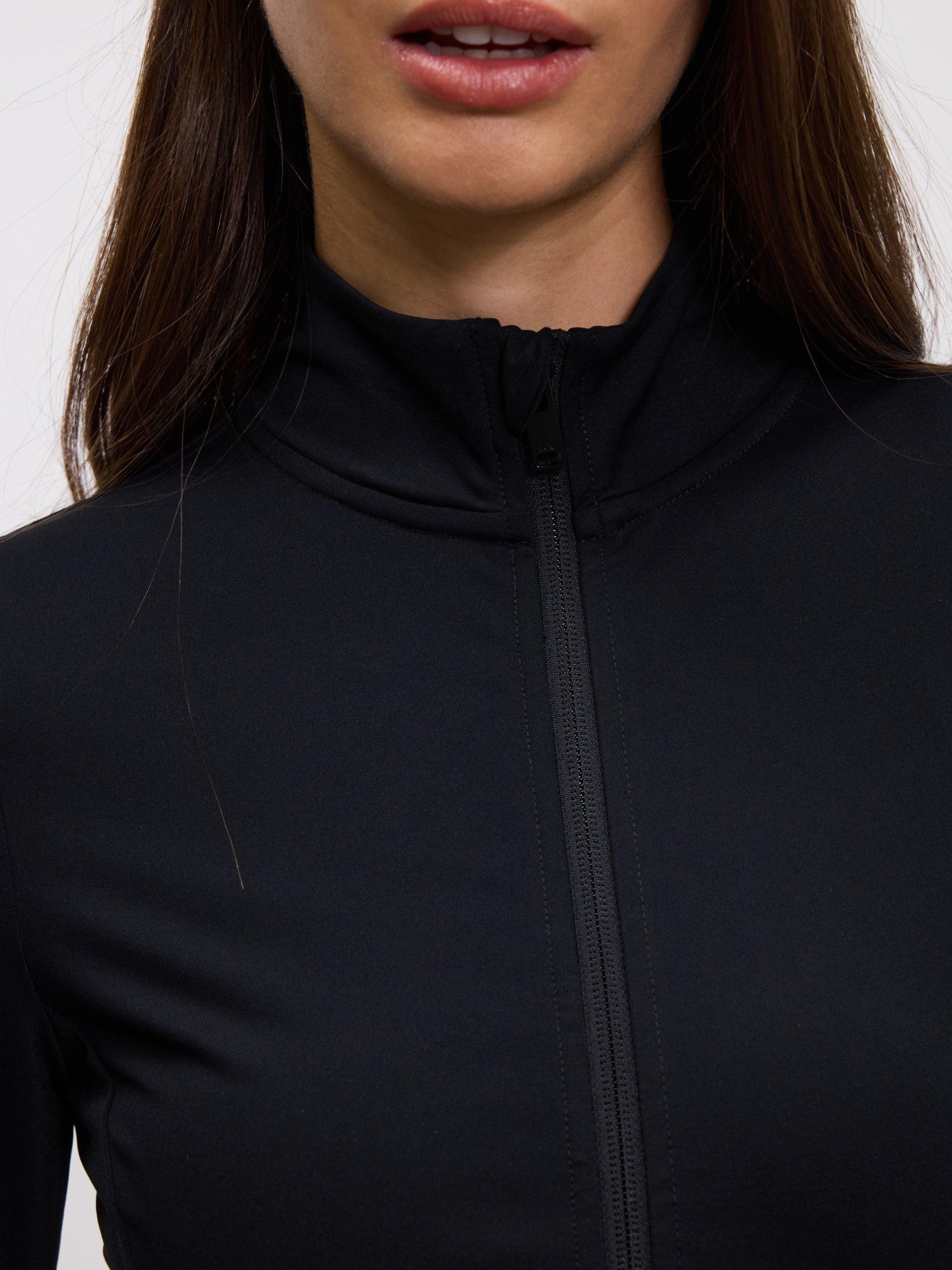 Womens Active Zip Through Jacket in Black - Image 3