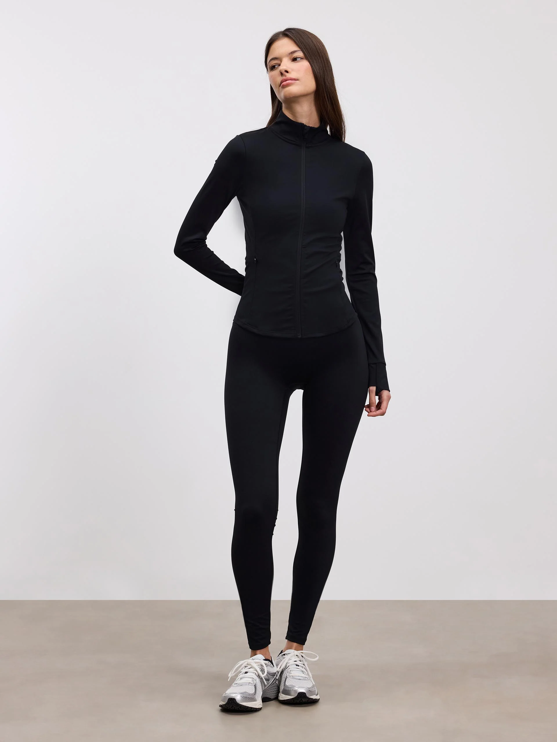 Womens Active Zip Through Jacket in Black - Image 6