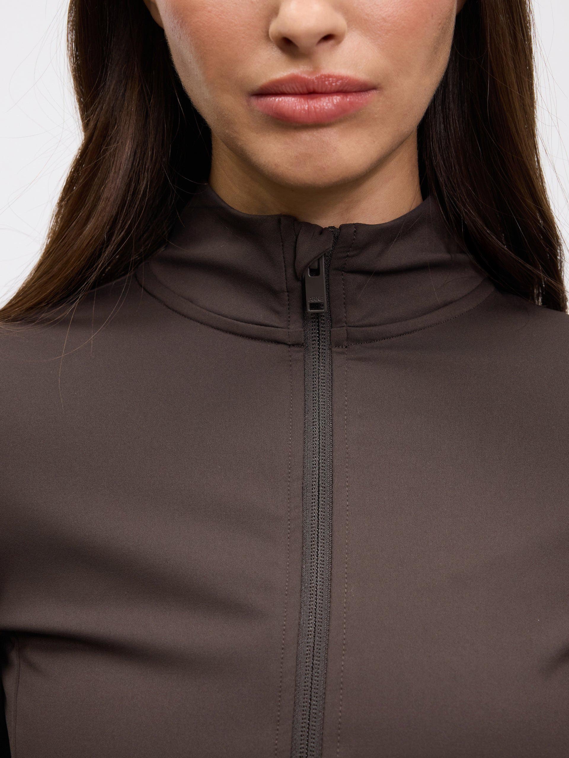 Womens Active Zip Through Jacket in Brown - Image 4