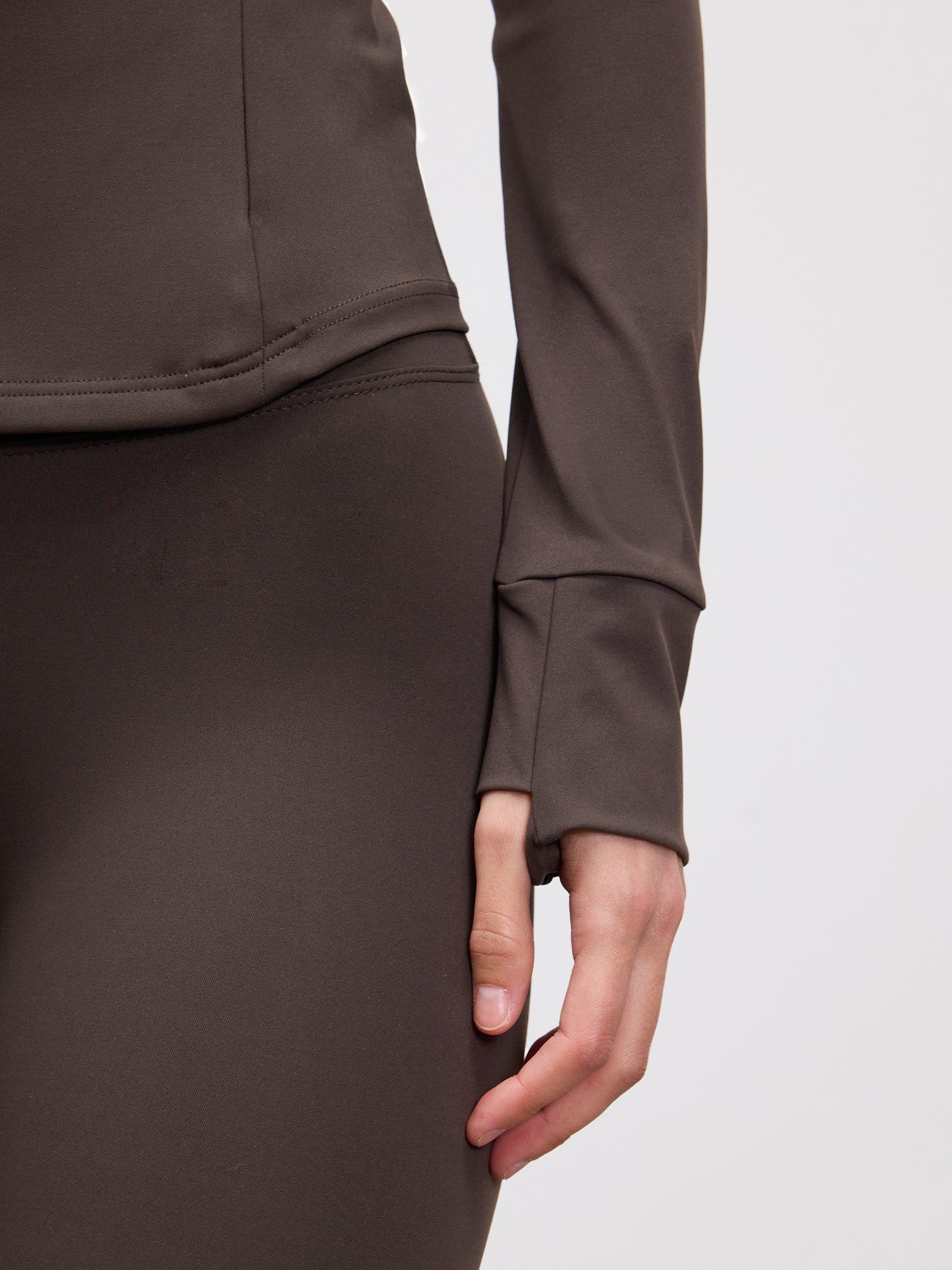 Womens Active Zip Through Jacket in Brown - Image 5