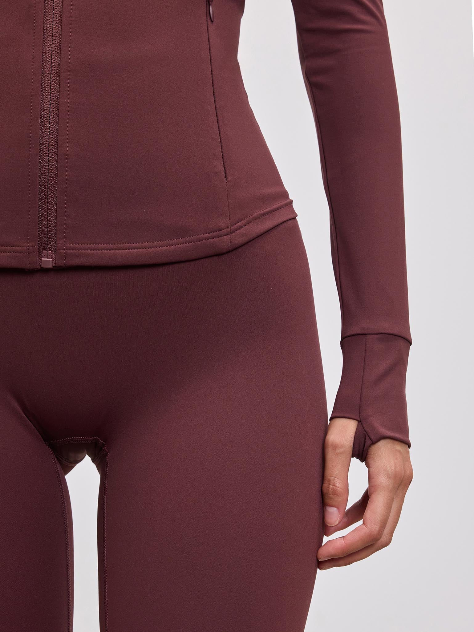 Womens Active Zip Through Jacket in Burgundy - Image 4