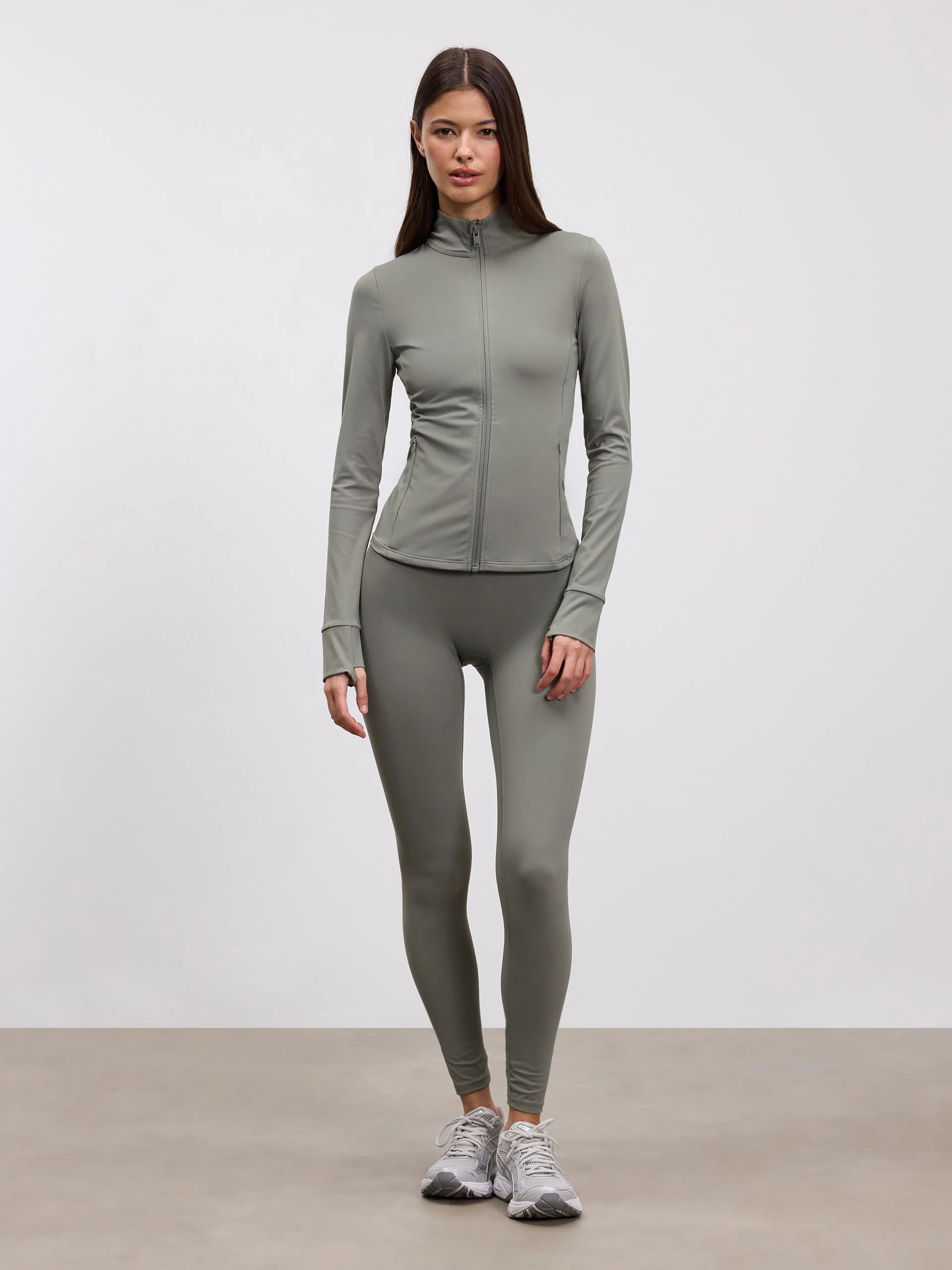 Womens Active Zip Through Jacket in Sage - Image 3
