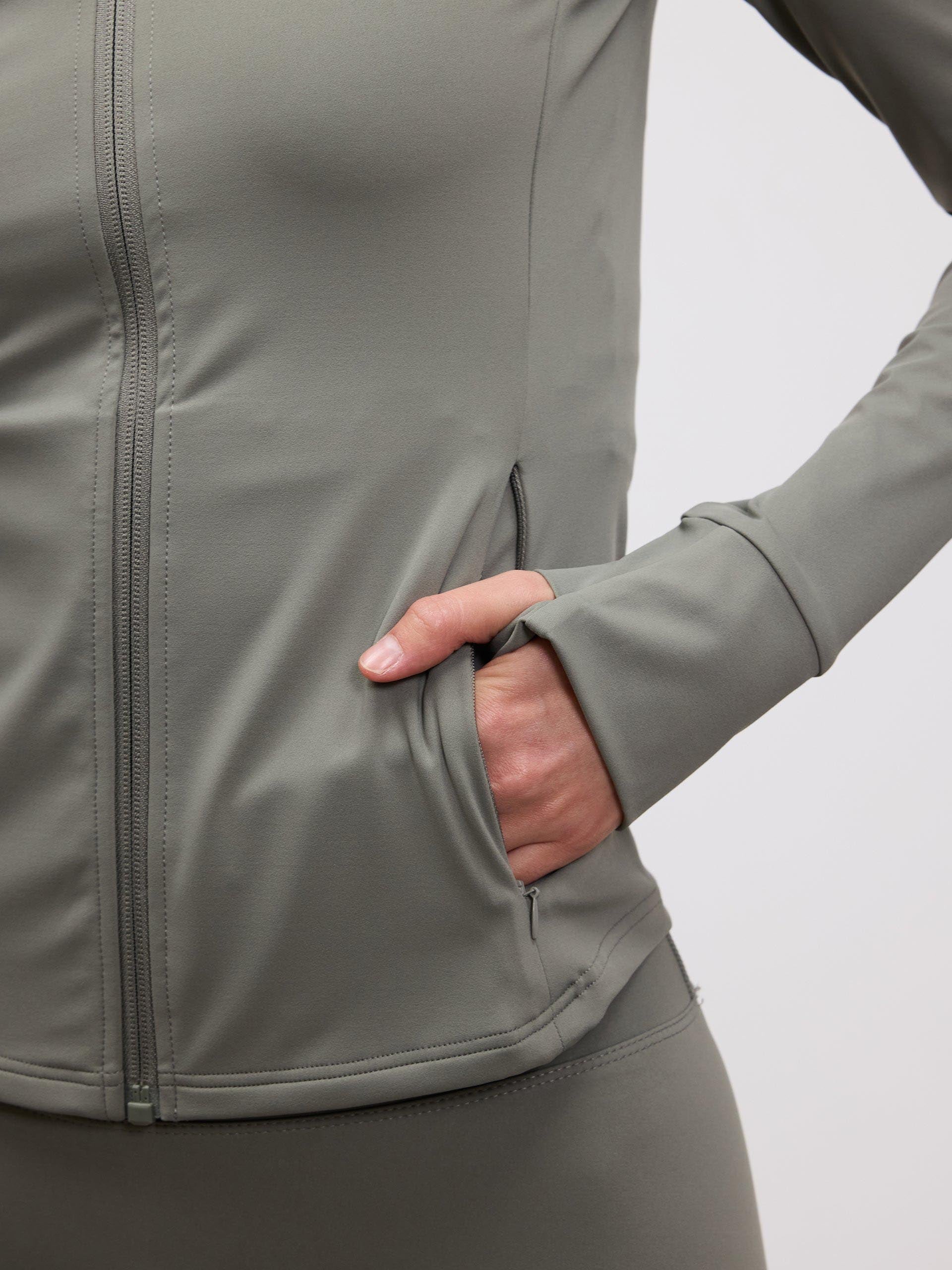 Womens Active Zip Through Jacket in Sage - Image 5