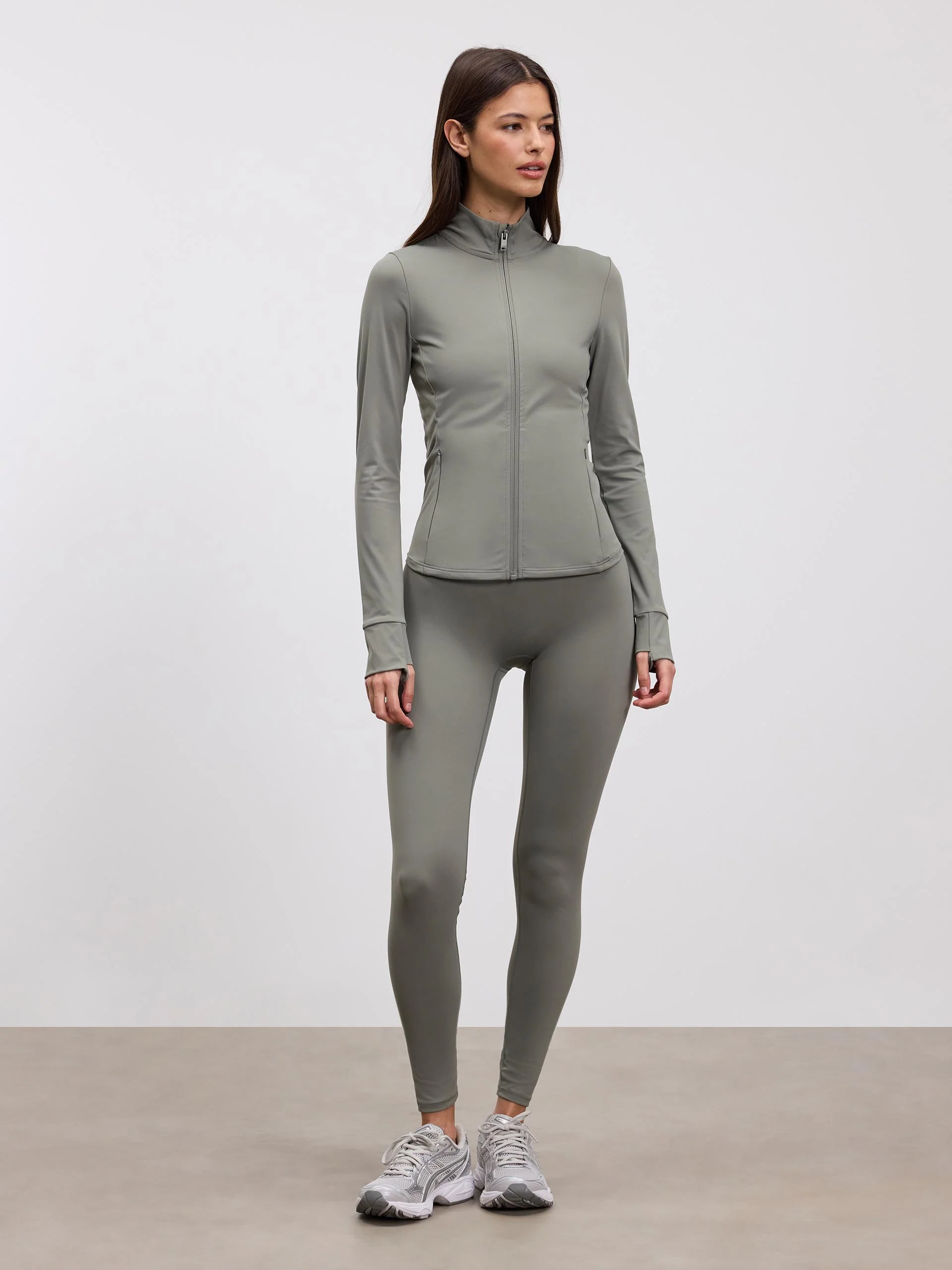 Womens Active Zip Through Jacket in Sage - Image 7