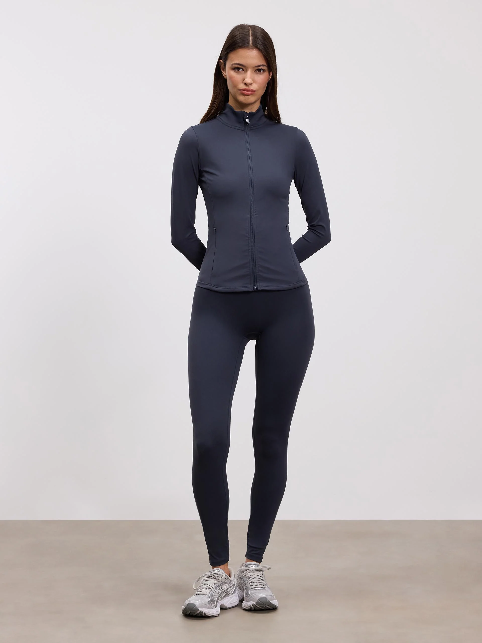 Womens Active Zip Through Jacket in Slate Blue - Image 3